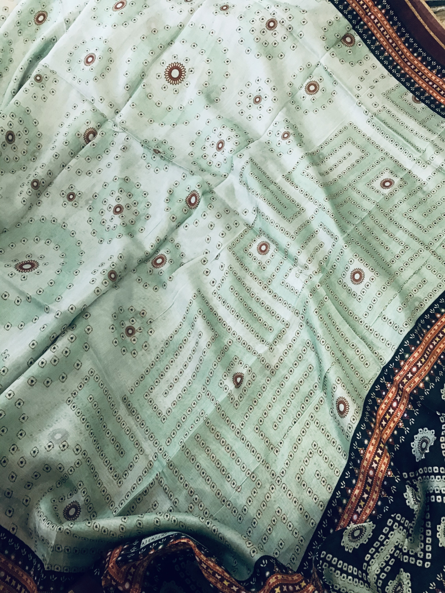 Pure Muslin Printed Embroidered Suit - Blue