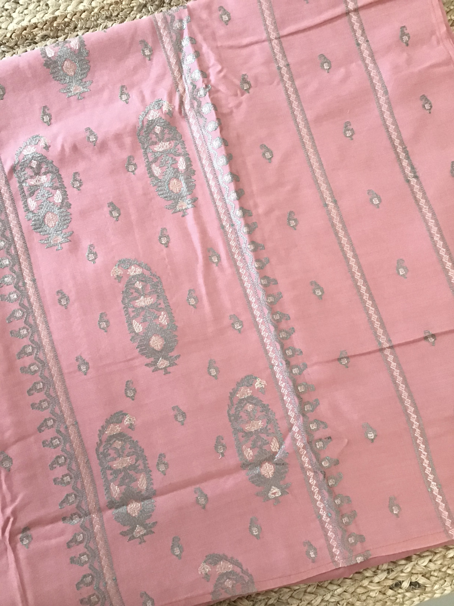 Pure Chanderi Embroidered Suit - Pink