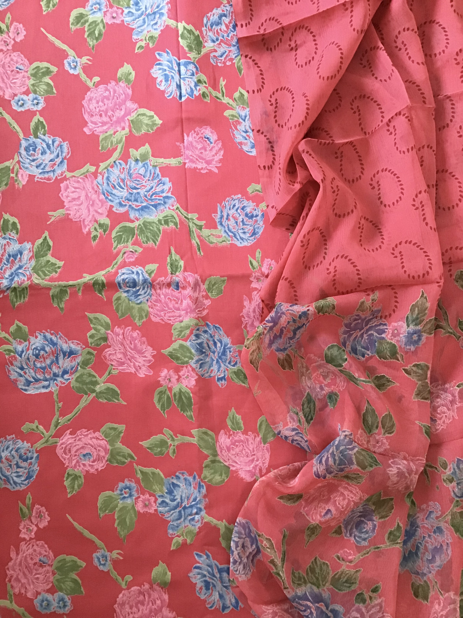 Pure Jaam Cotton Printed Suit - Red