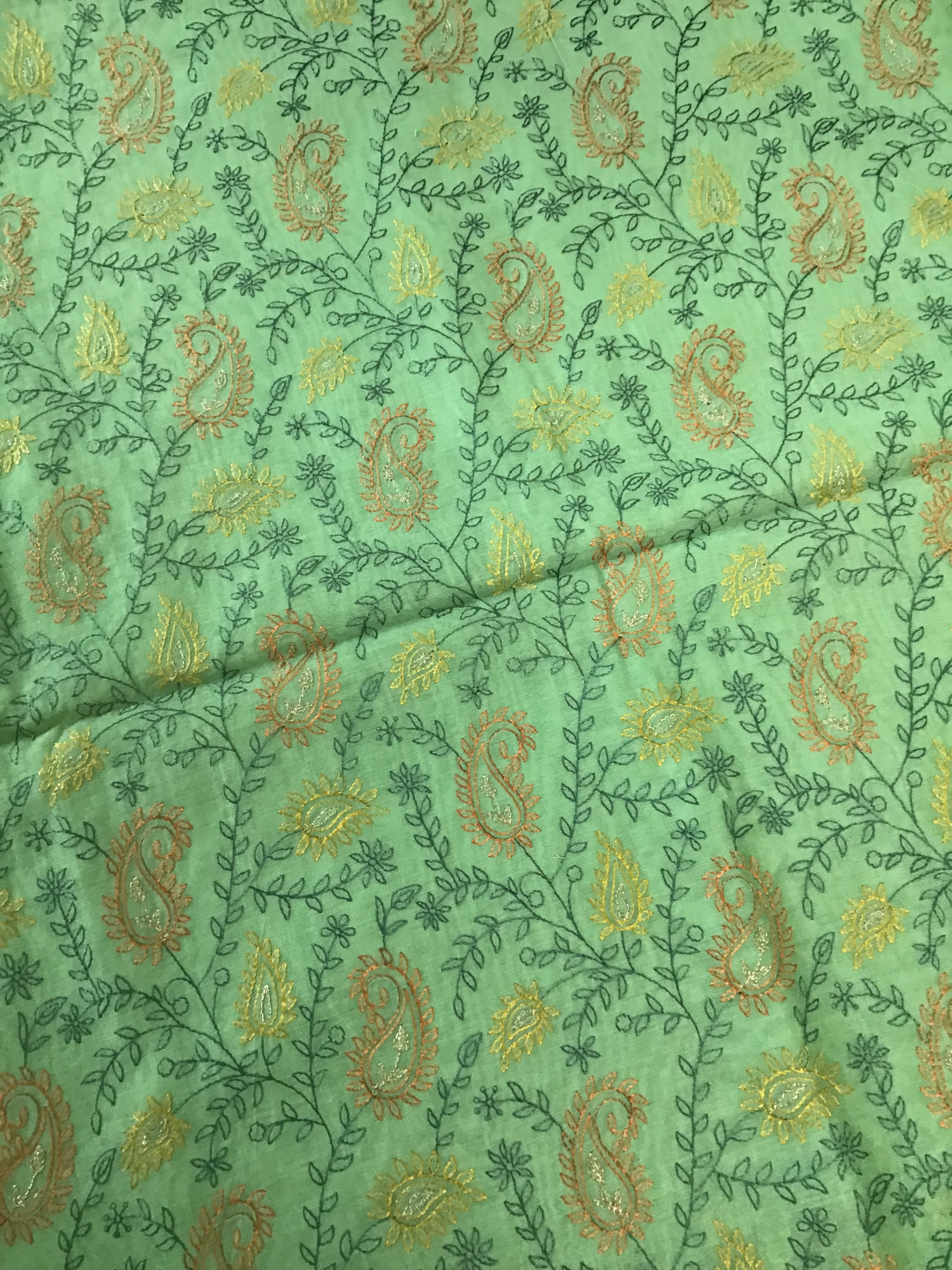 Soft Chanderi Embroidered Suit - Green