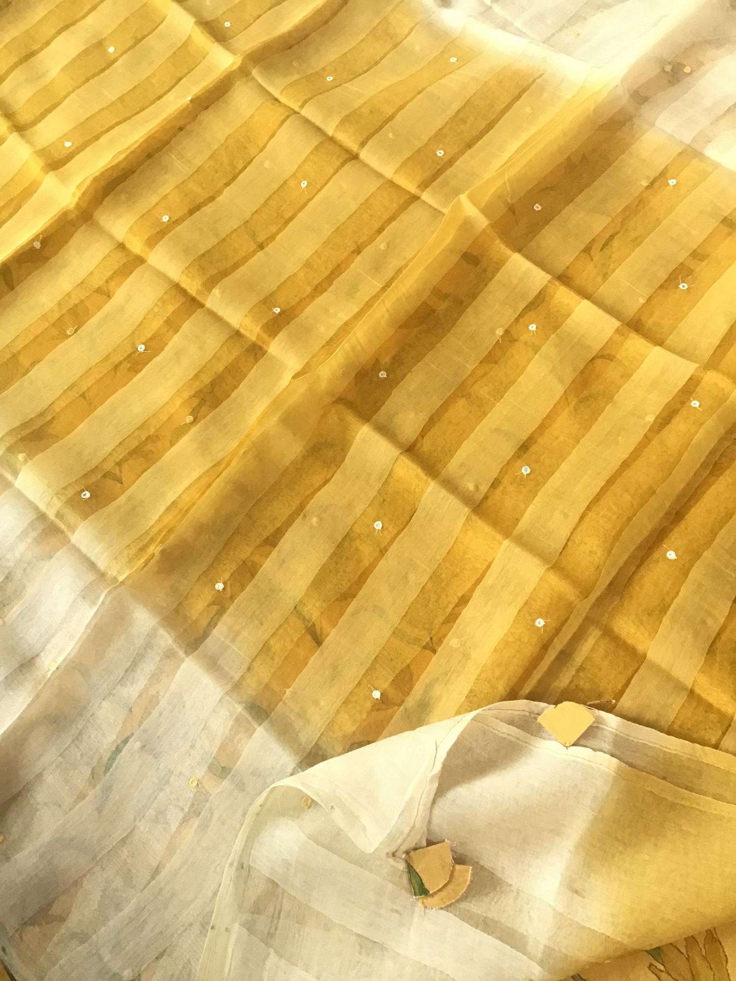 Pure Cotton Printed Self Weaved Suit - Yellow