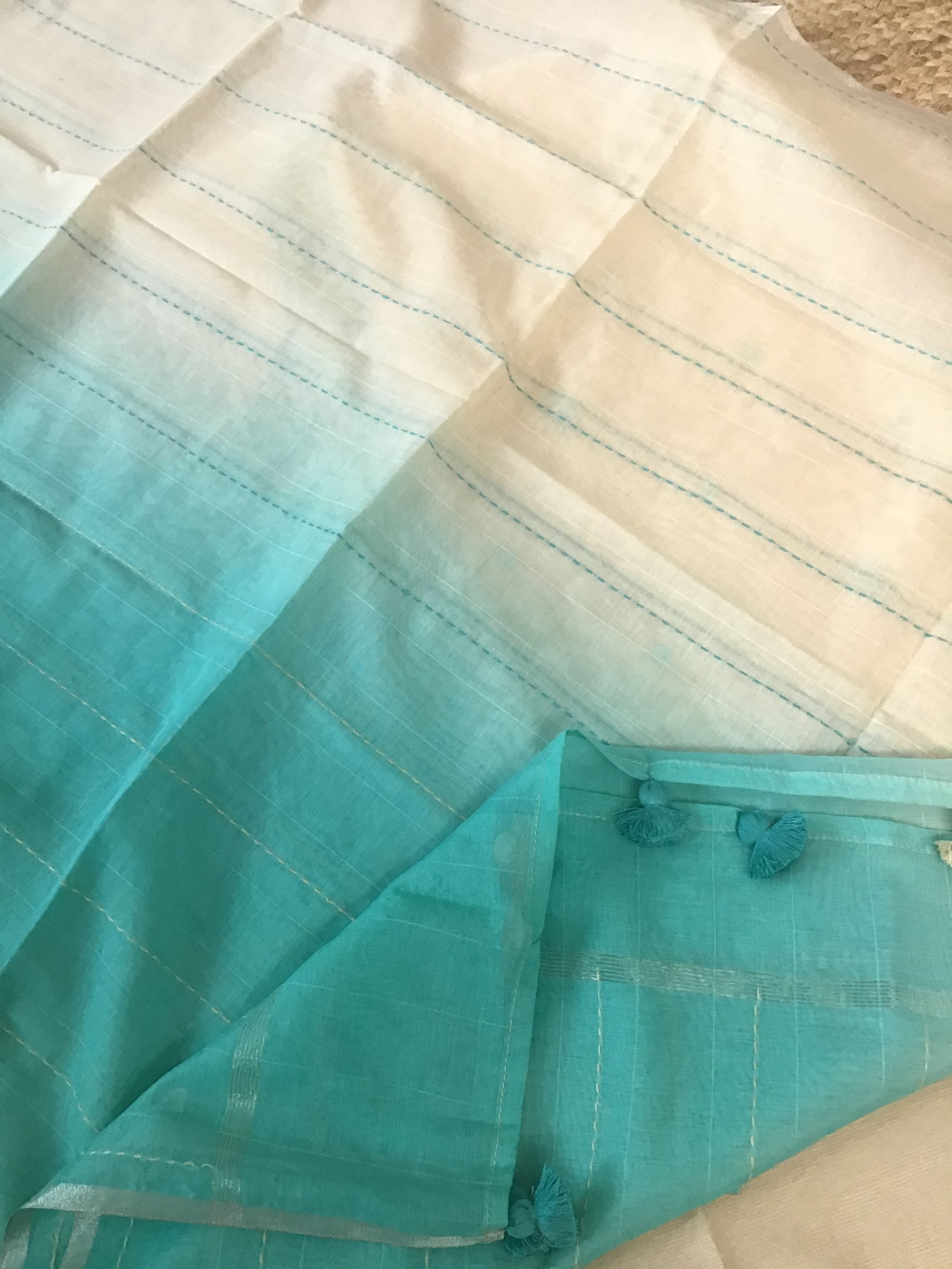 Soft Supernet Embroidered Suit - Cream