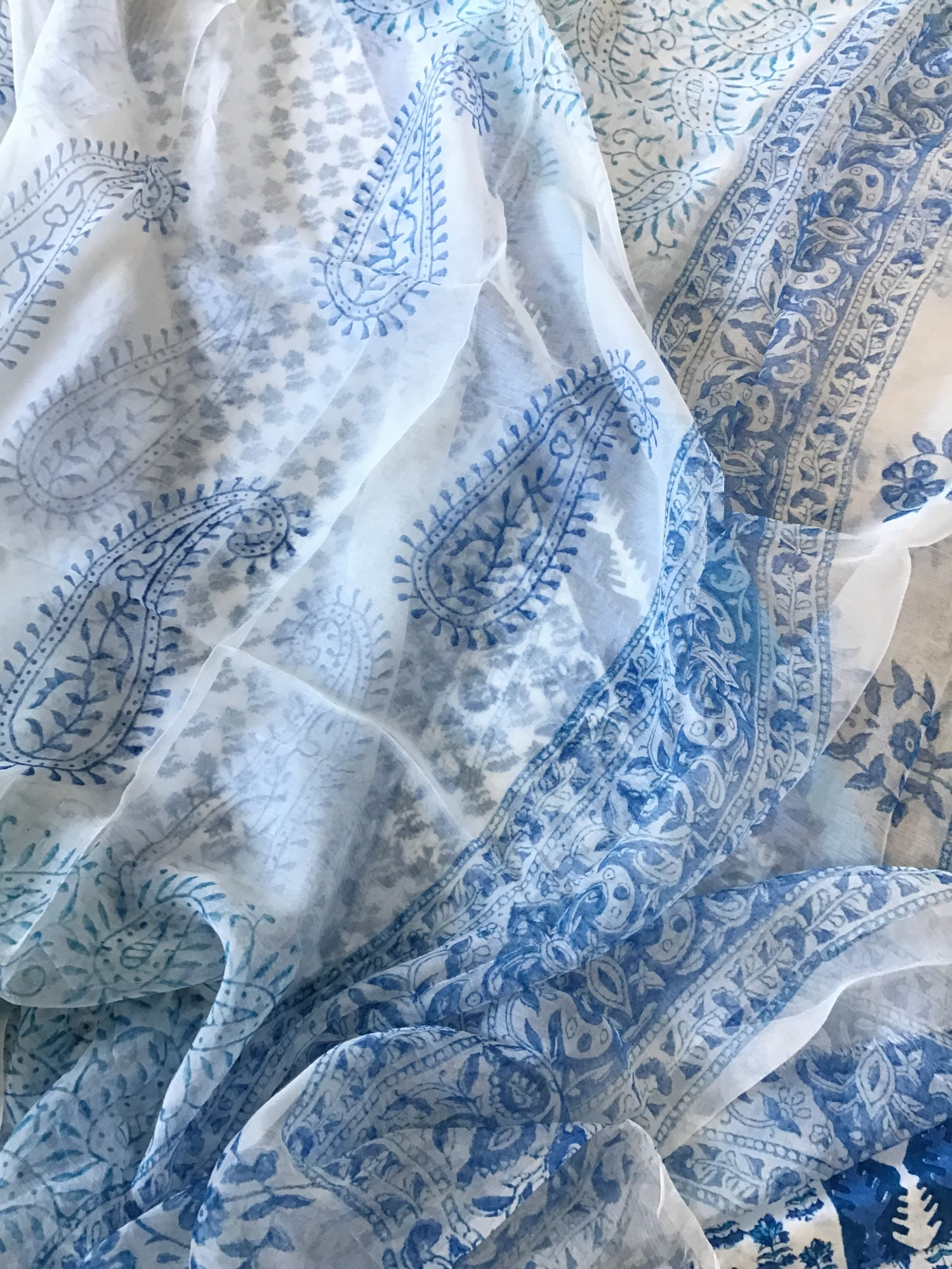 Pure Cotton Printed Suit - Blue