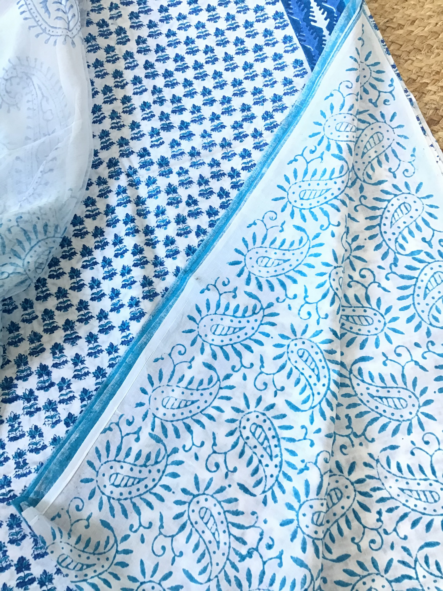 Pure Cotton Printed Suit - Blue