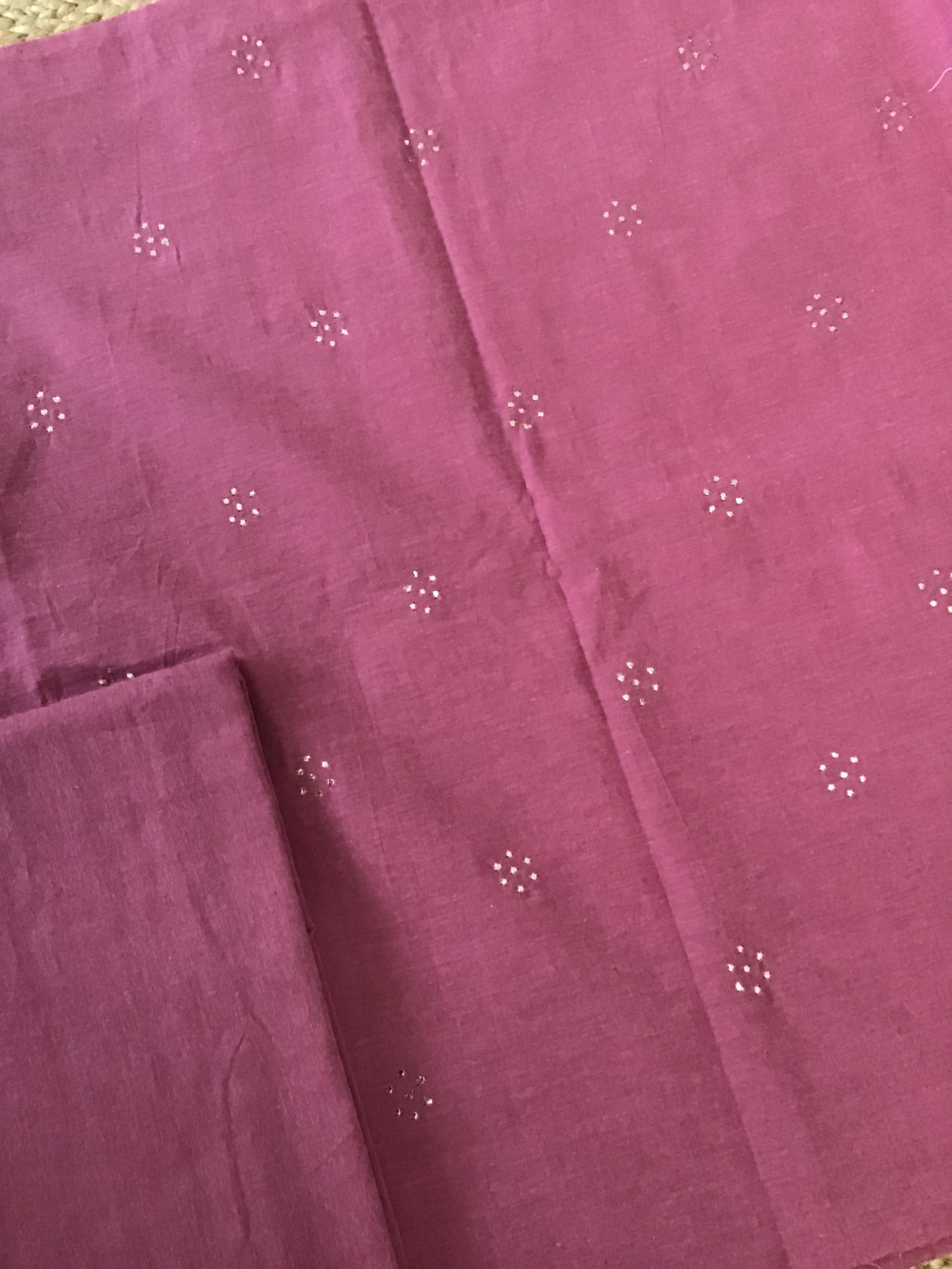 Pure Cotton Embroidered Suit - Pink