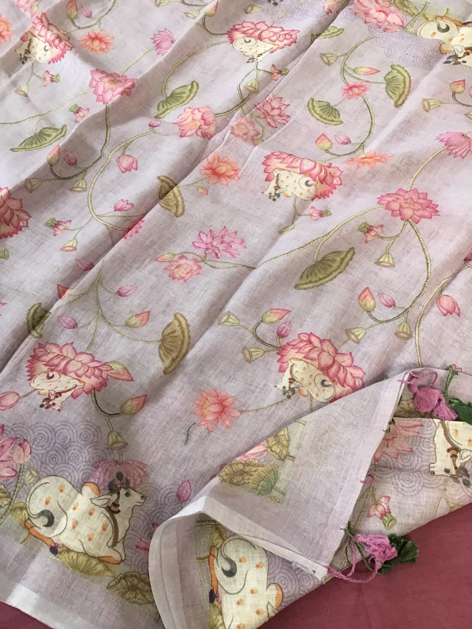 Pure Cotton Embroidered Suit - Purple