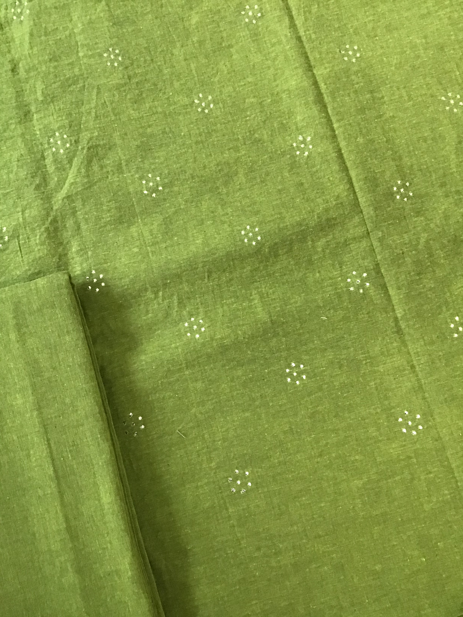 Pure Cotton Embroidered Suit - Green
