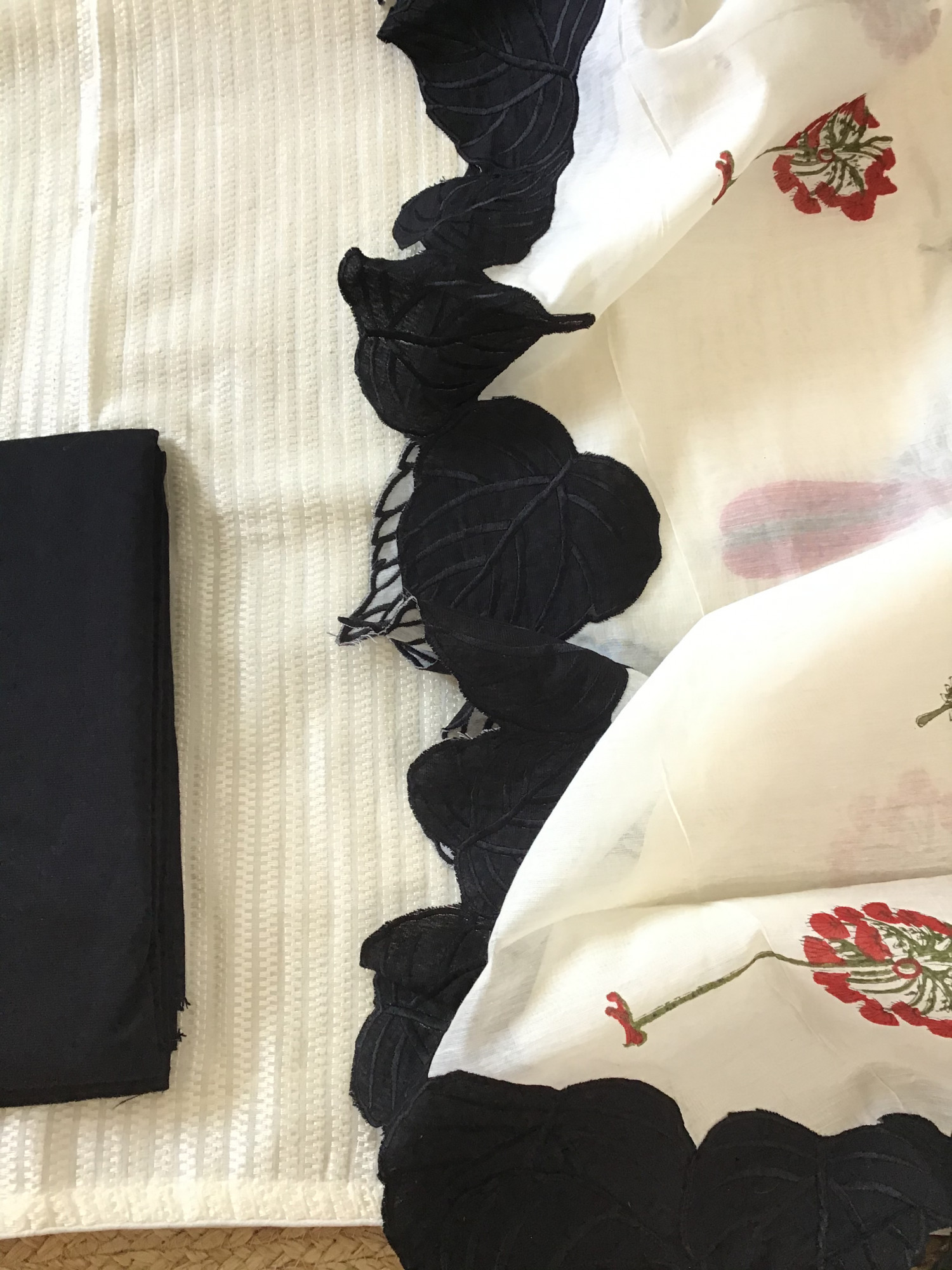 Pure Chanderi Embroidered Suit - WhiteBlack