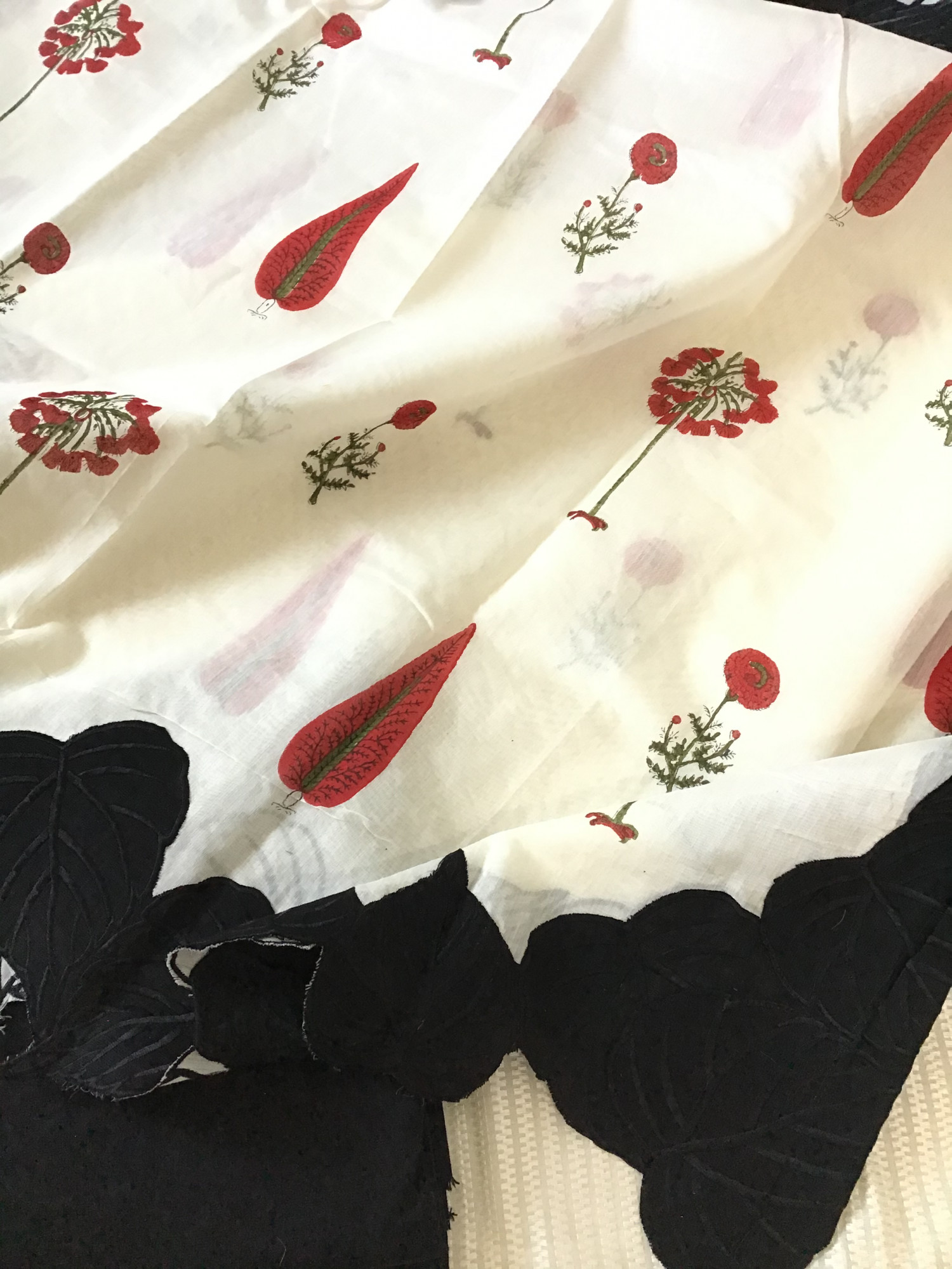 Pure Chanderi Embroidered Suit - WhiteBlack