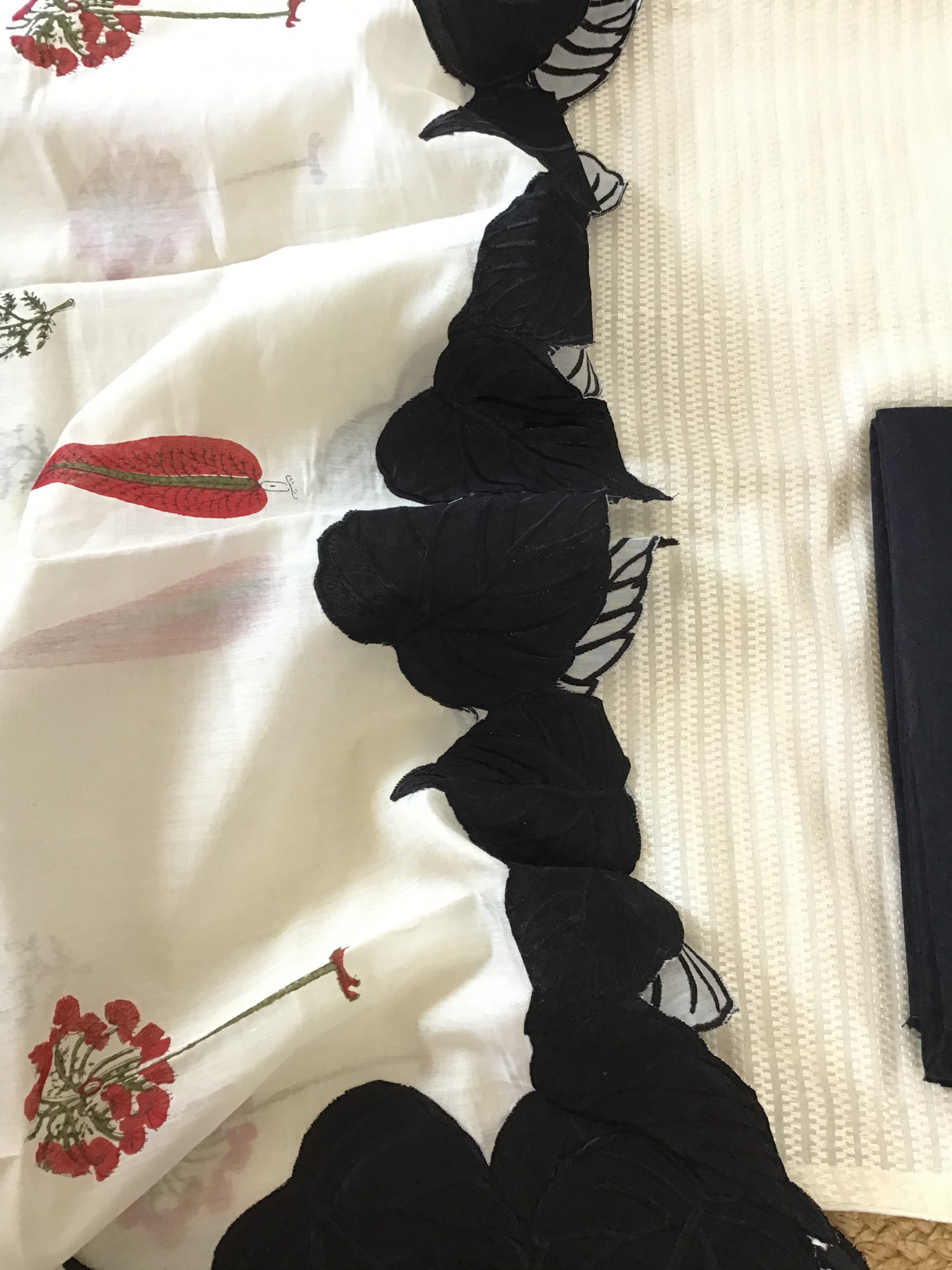 Pure Chanderi Embroidered Suit - WhiteBlack