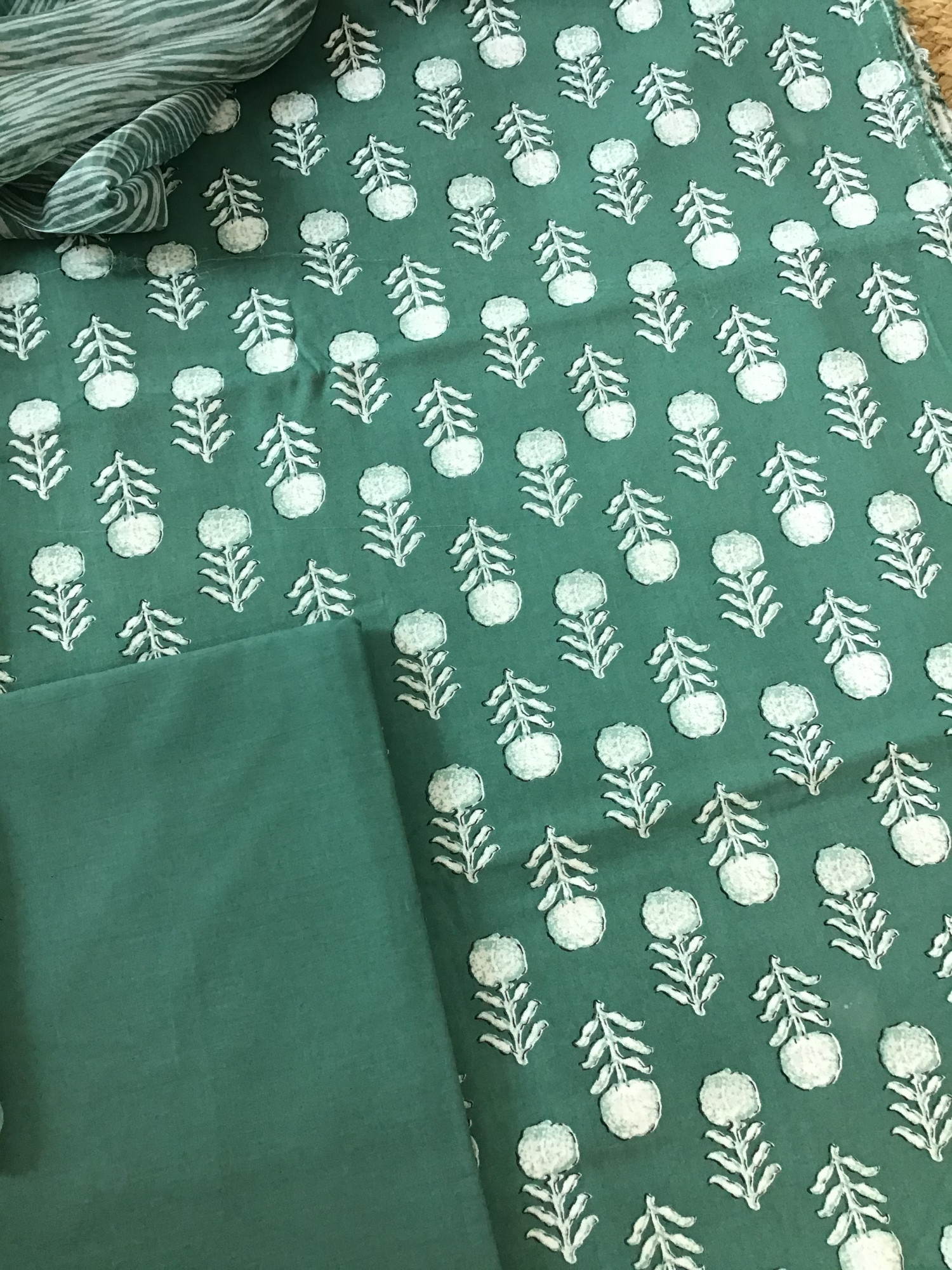 Pure Fine Modal Cotton Printed Suit - Green