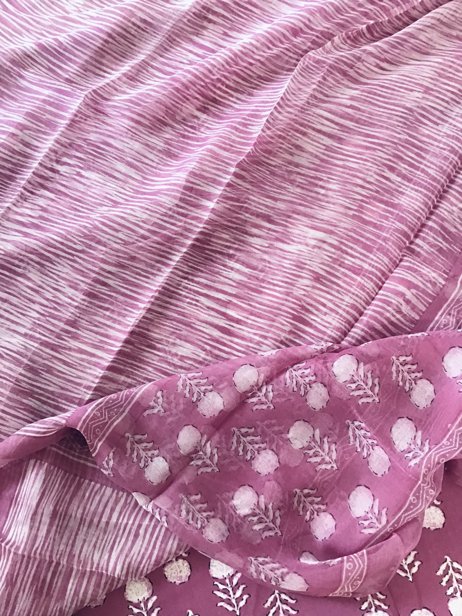 Pure Fine Modal Cotton Printed Suit - Magenta