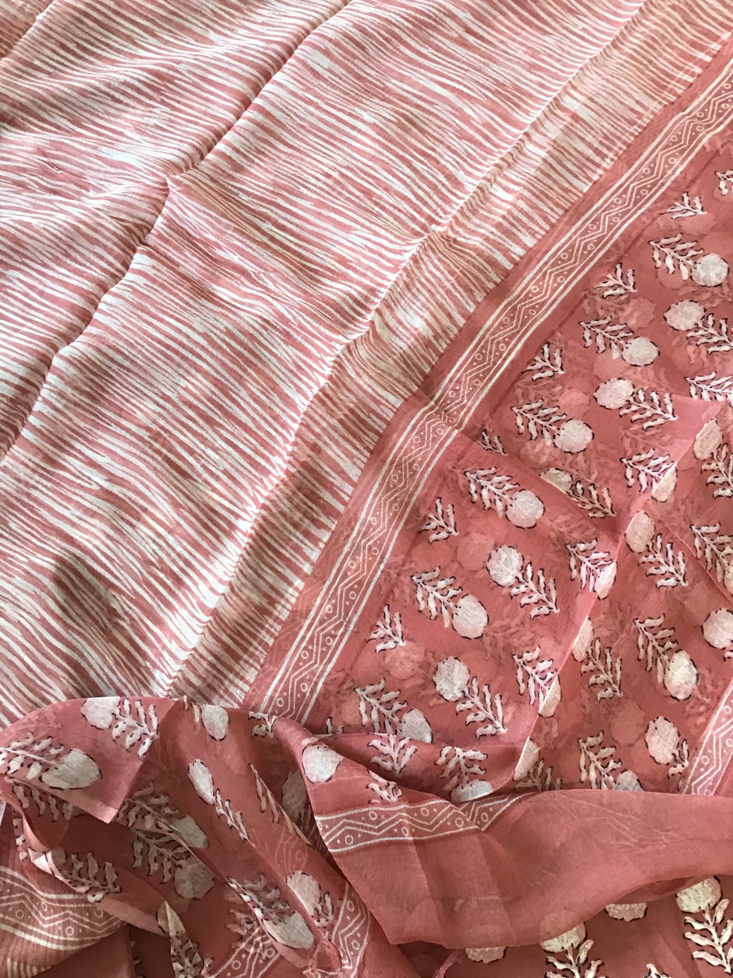 Pure Fine Modal Cotton Printed Suit - Brick Red