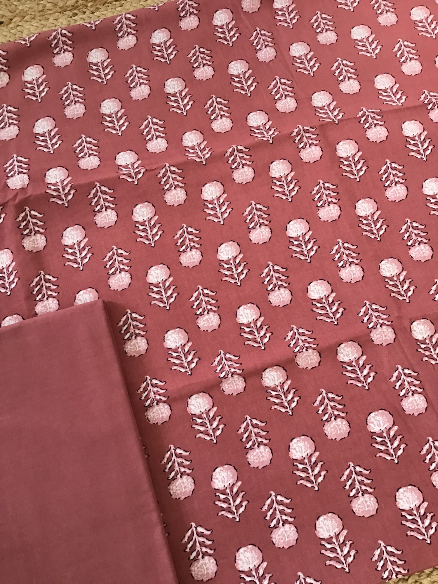 Pure Fine Modal Cotton Printed Suit - Brick Red