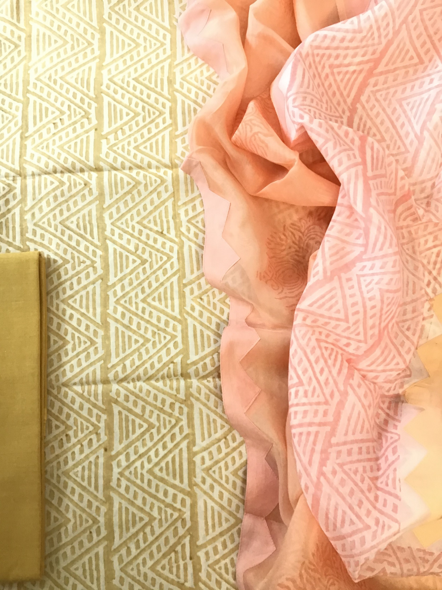 Pure Cotton Printed Embroidered Suit - Yellow