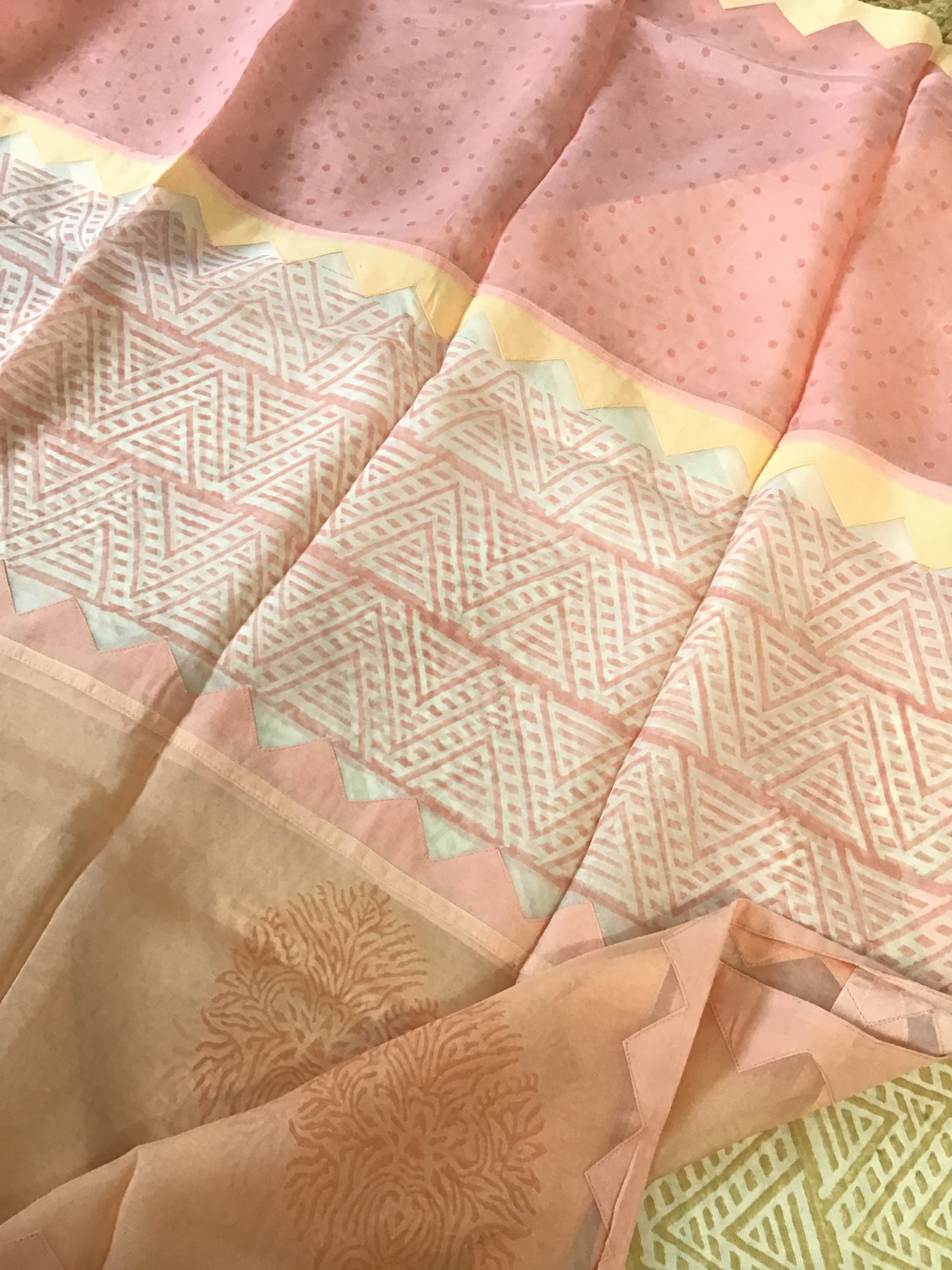 Pure Cotton Printed Embroidered Suit - Yellow