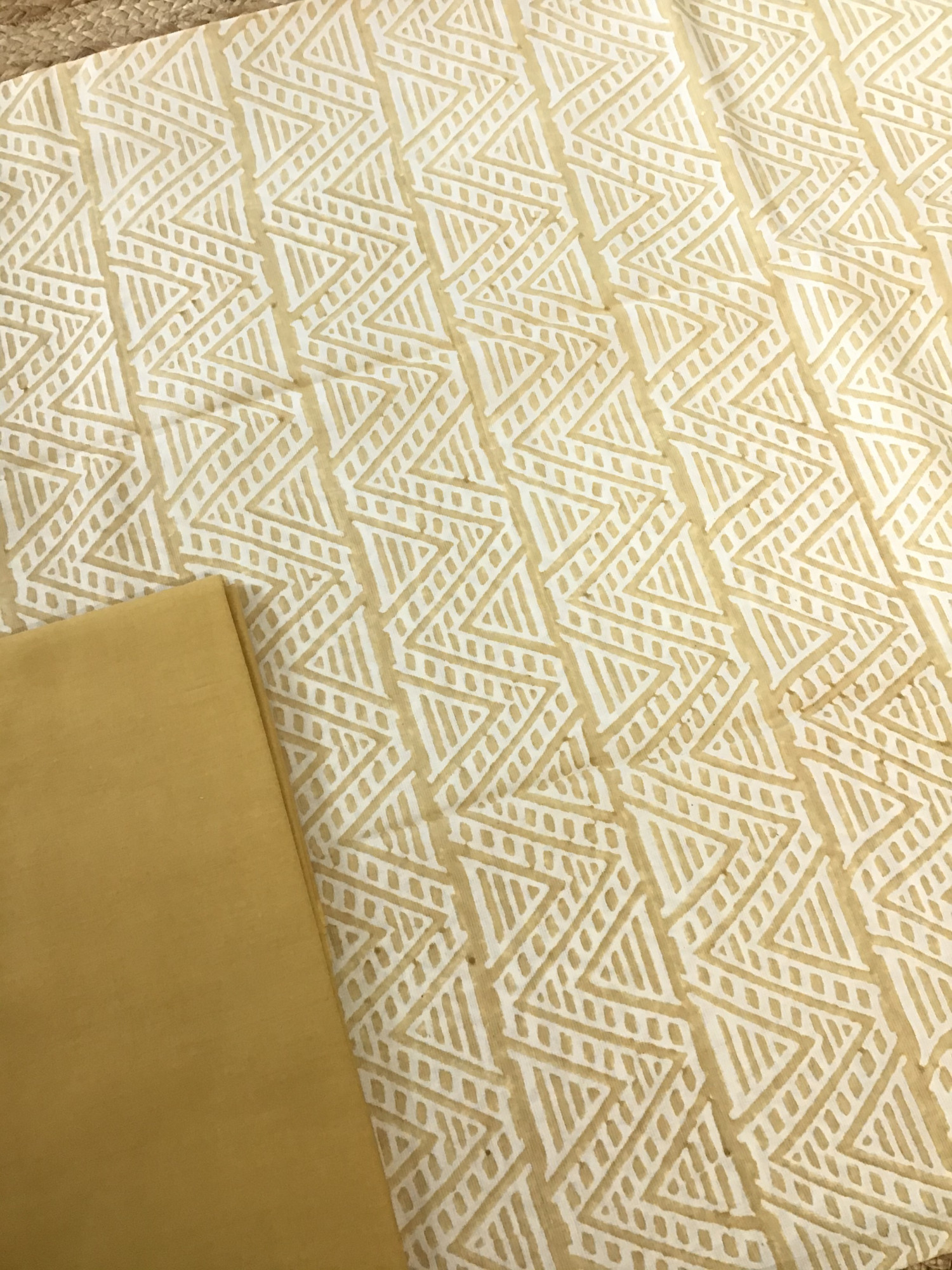 Pure Cotton Printed Embroidered Suit - Yellow