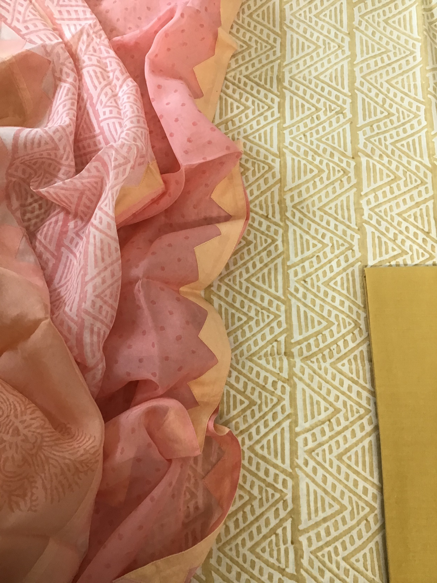 Pure Cotton Printed Embroidered Suit - Yellow