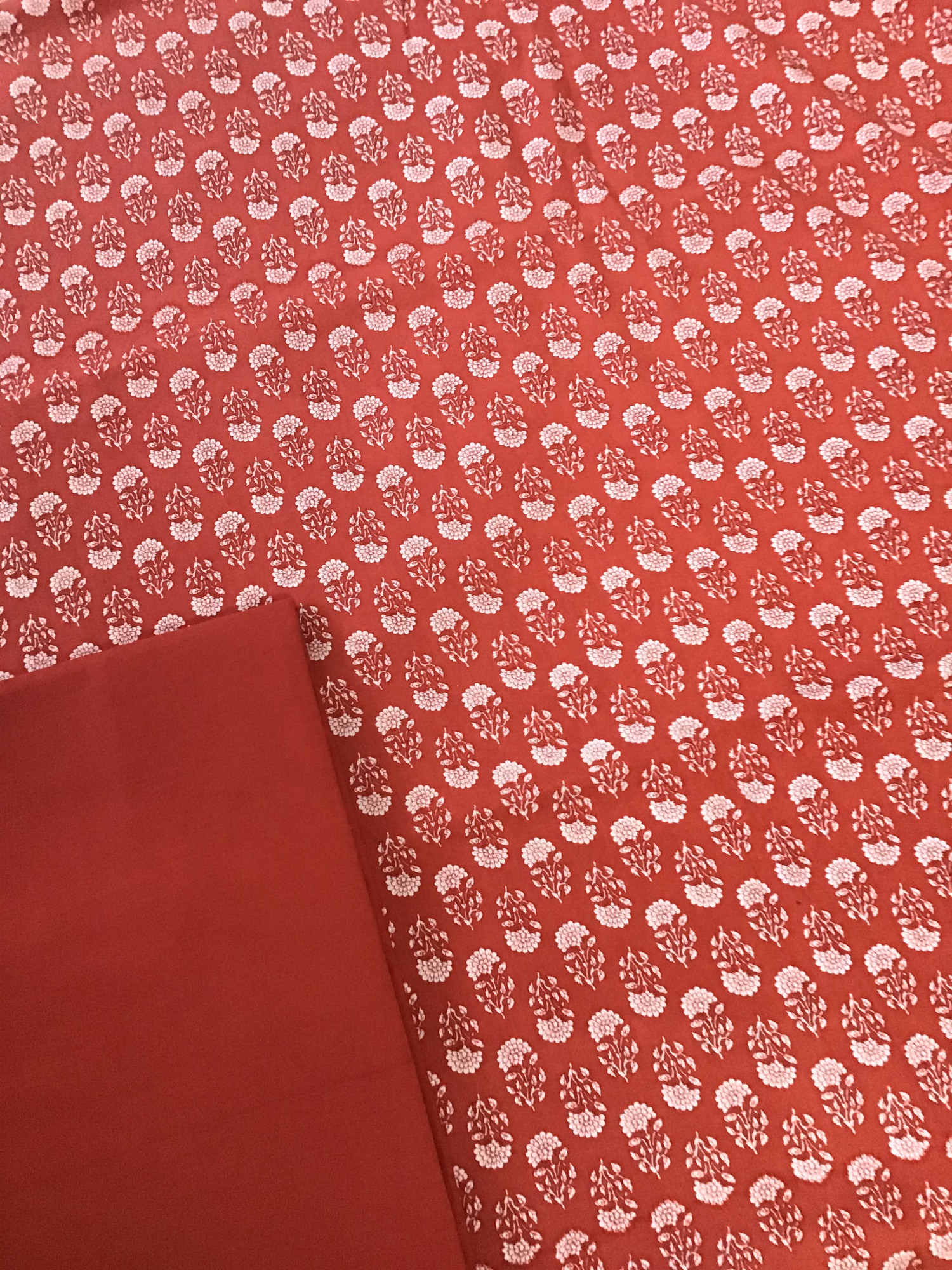 Pure Fine Modal Cotton Printed Suit - Orange