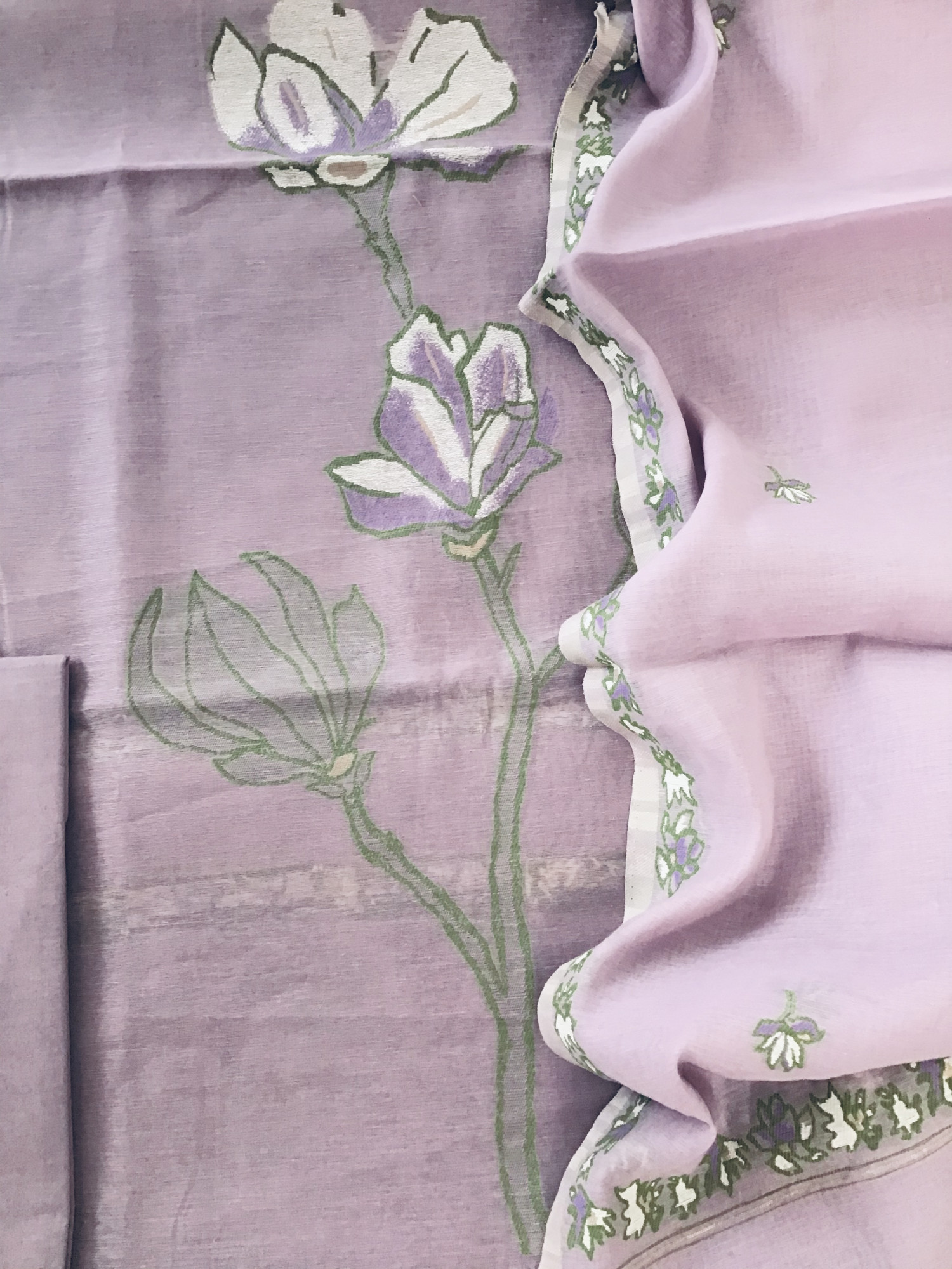 Soft Slub Chanderi Jamdani Weaved Suit - Purple