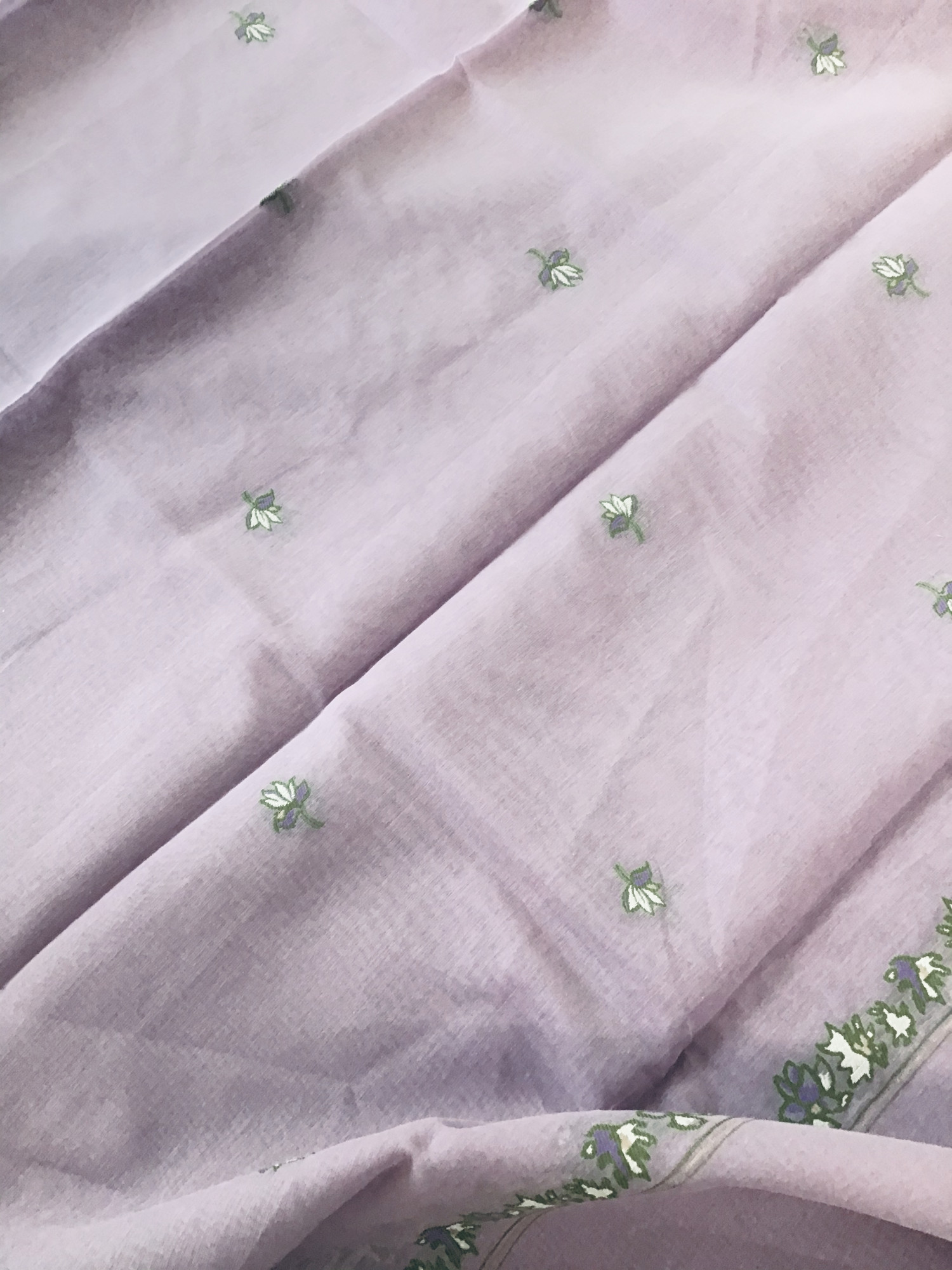 Soft Slub Chanderi Jamdani Weaved Suit - Purple