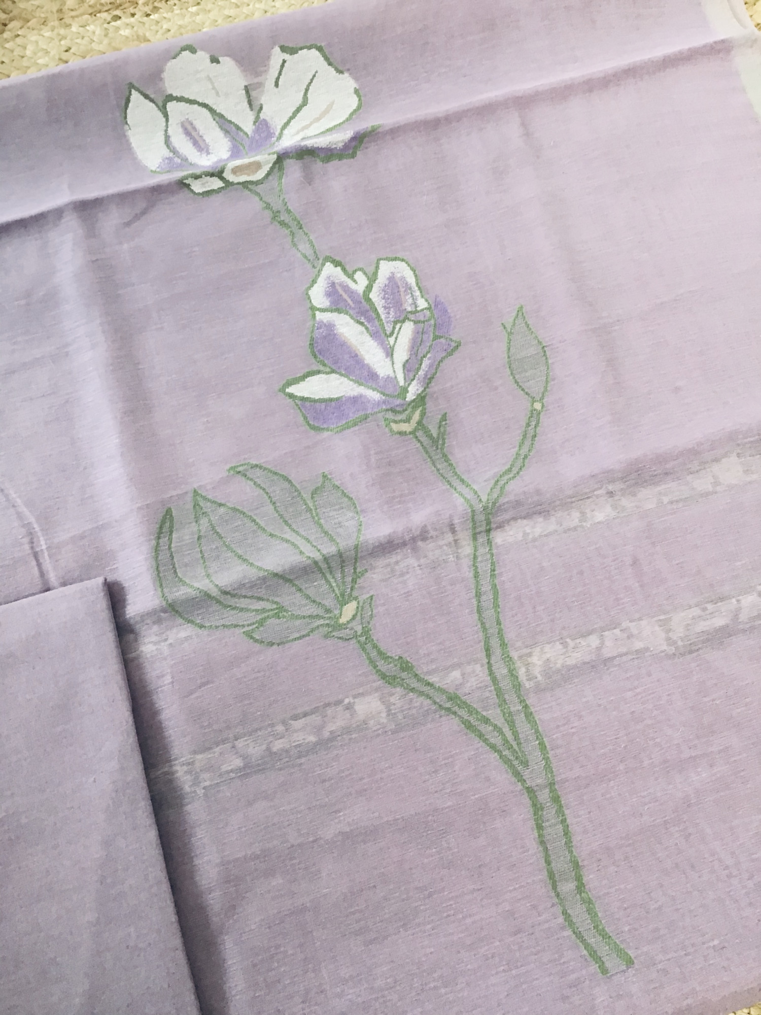 Soft Slub Chanderi Jamdani Weaved Suit - Purple