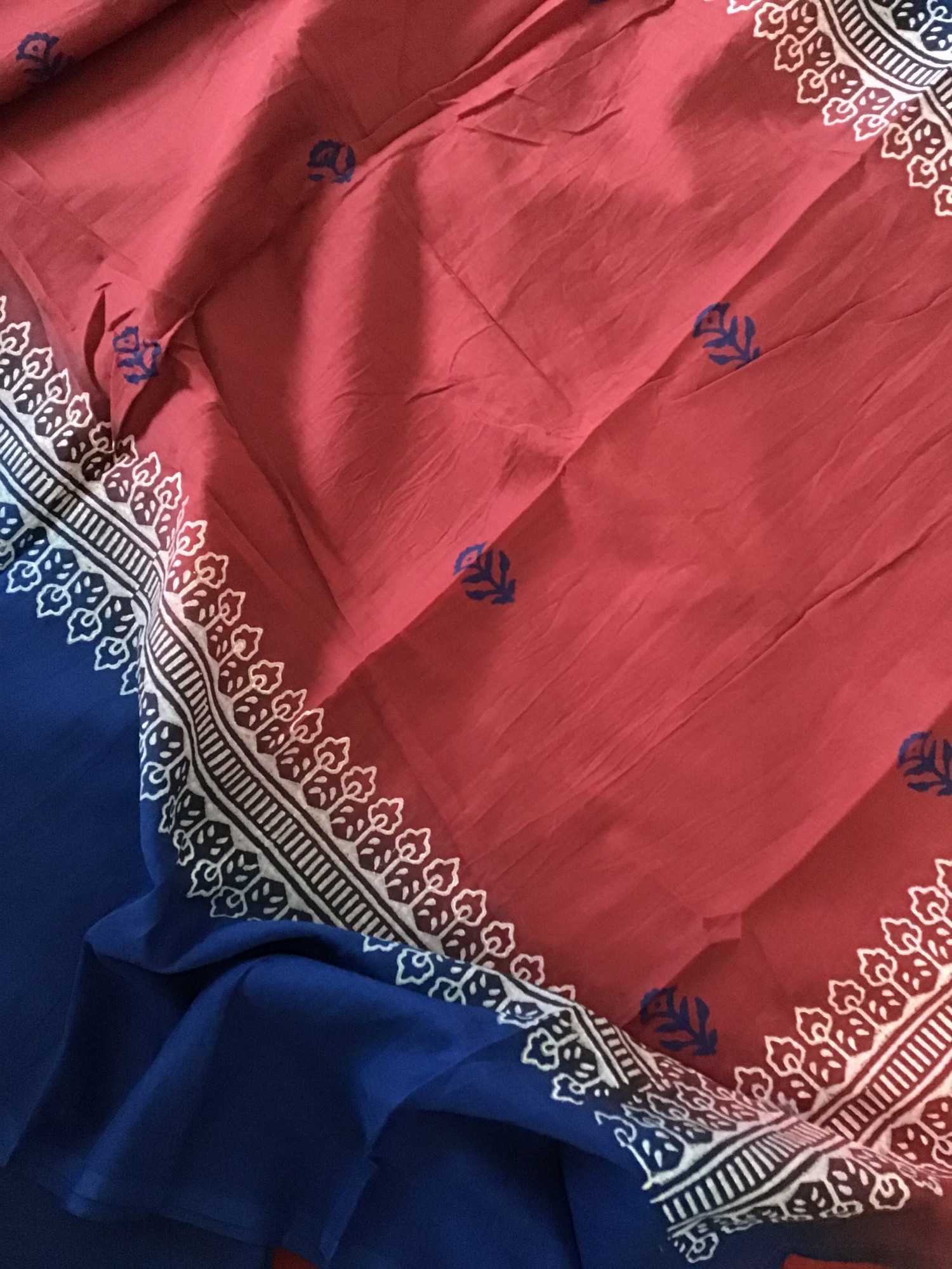 Pure Cotton Self Weaved Embroidered Suit - Red