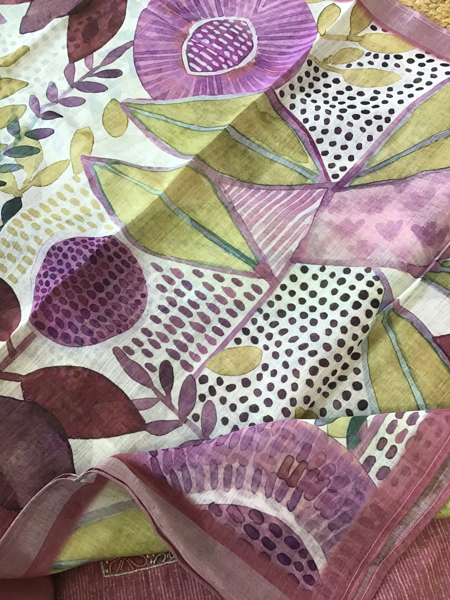 Soft Kota Cotton Printed Embroidered Suit - Pink