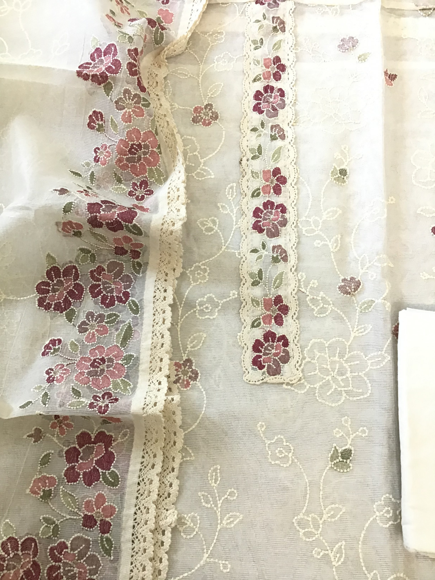 Soft Supernet Embroidered Suit - WhiteWine