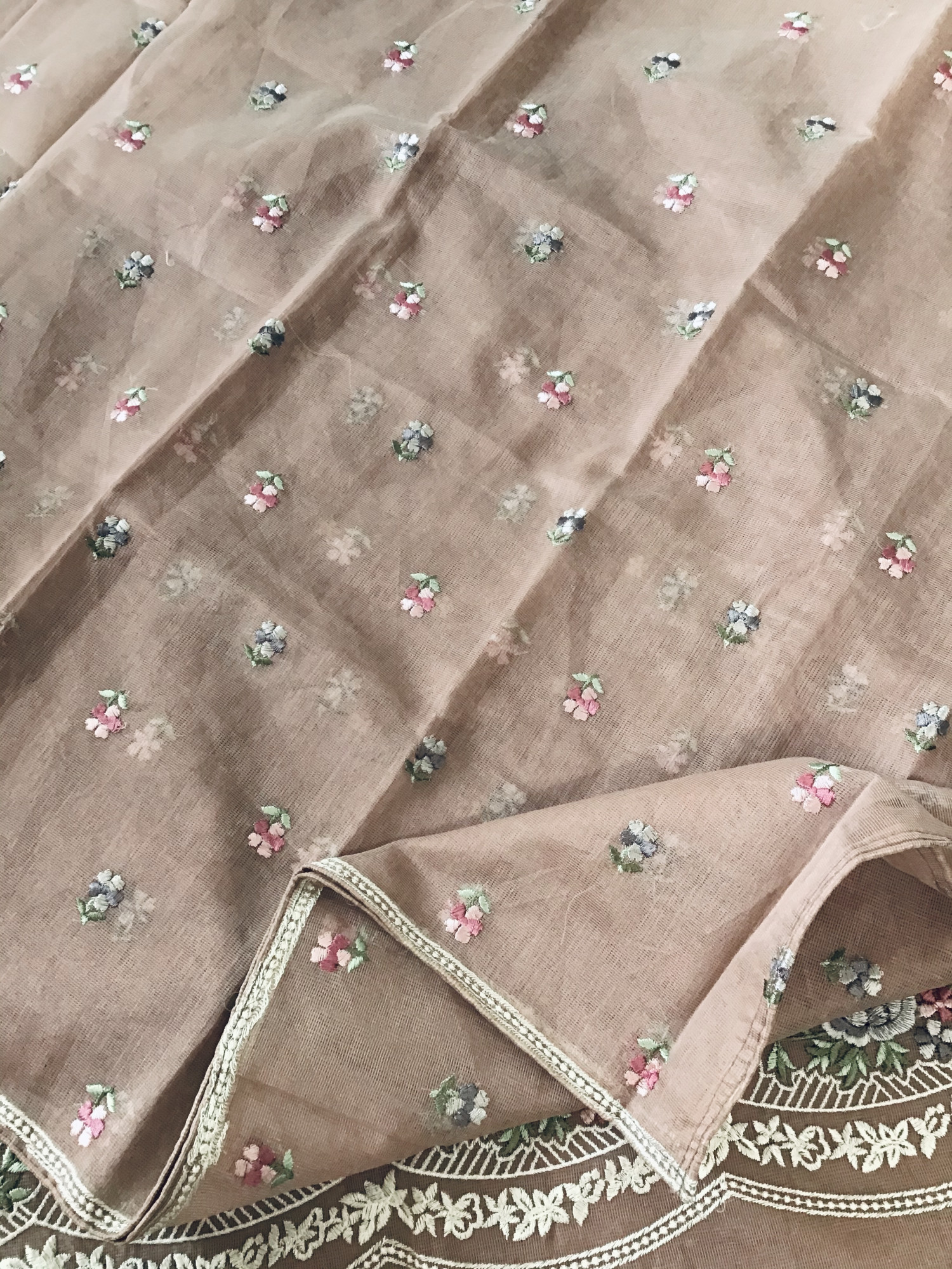 Soft Supernet Embroidered Suit - Onion Pink