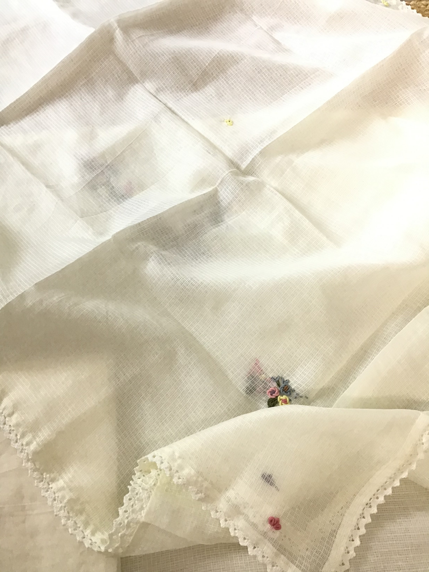 Soft Kota Silk Embroidered Suit - Offwhite