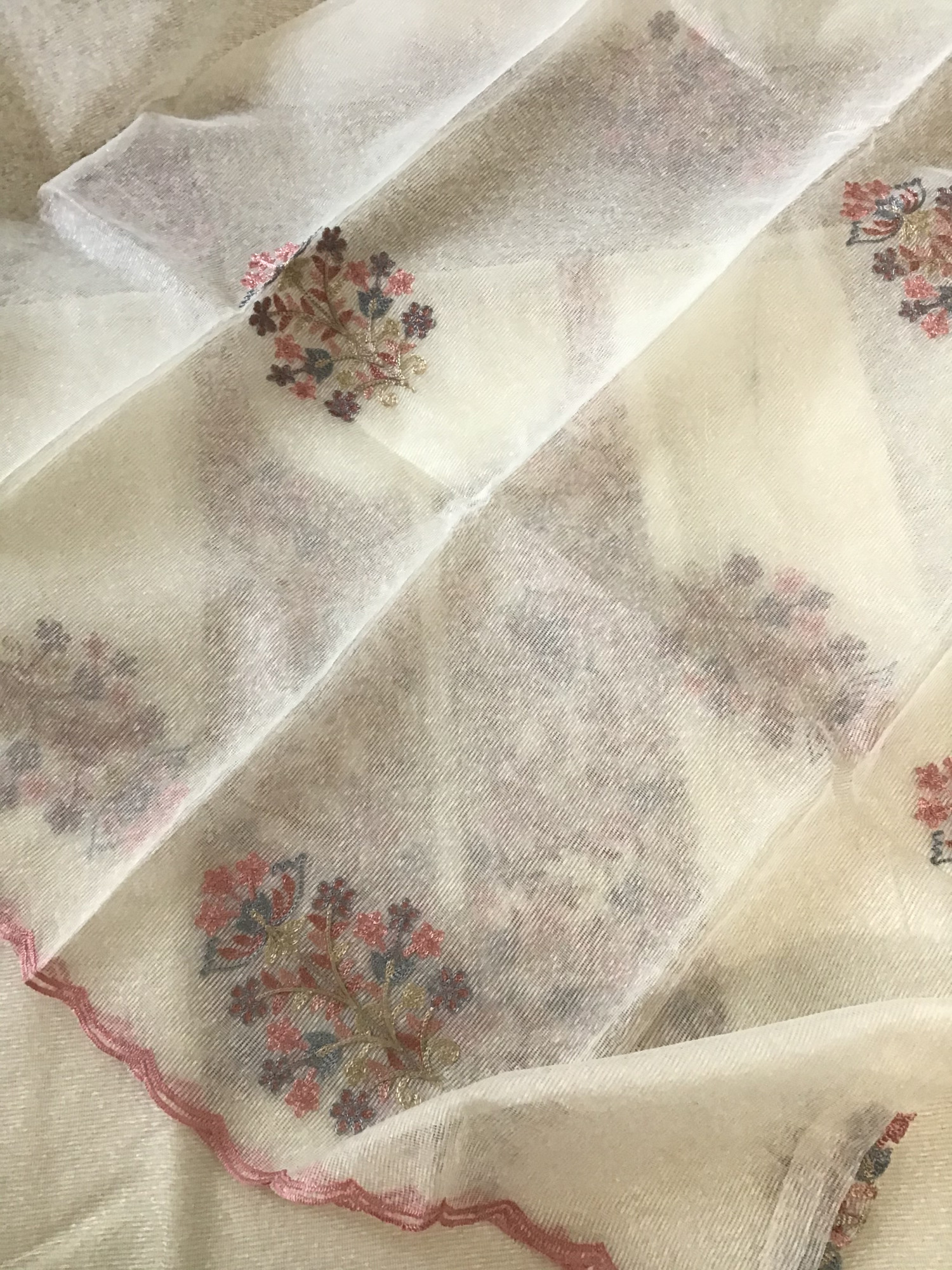 Soft Supernet Embroidered Suit - Offwhite