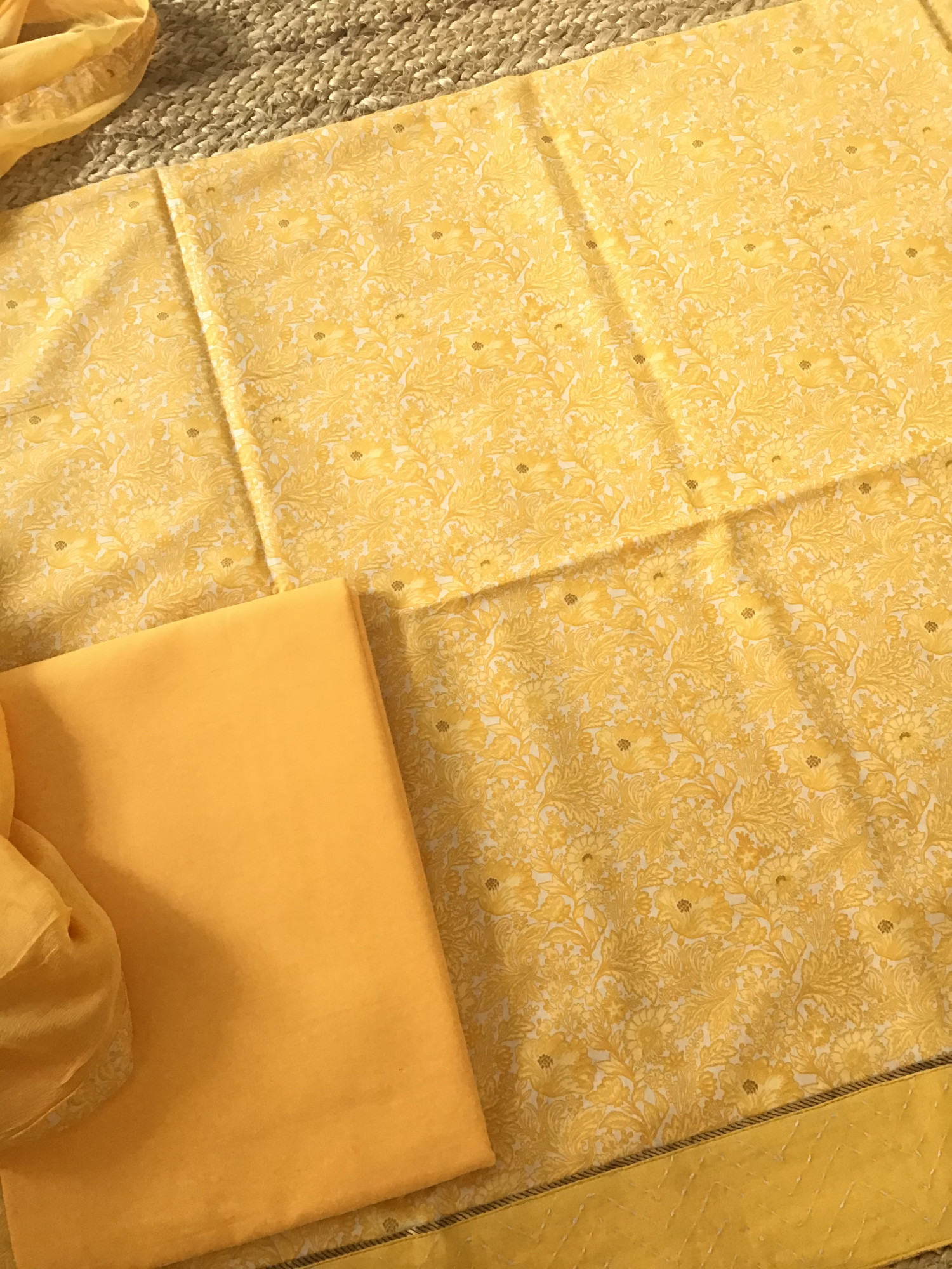 Soft Muslin Printed Suit - Yellow