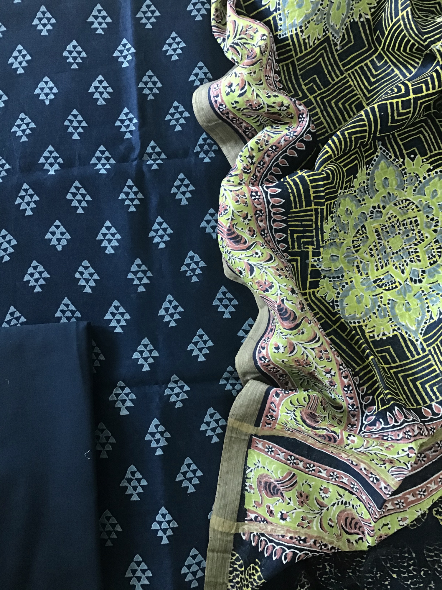 Pure Chanderi Printed Suit - Blue