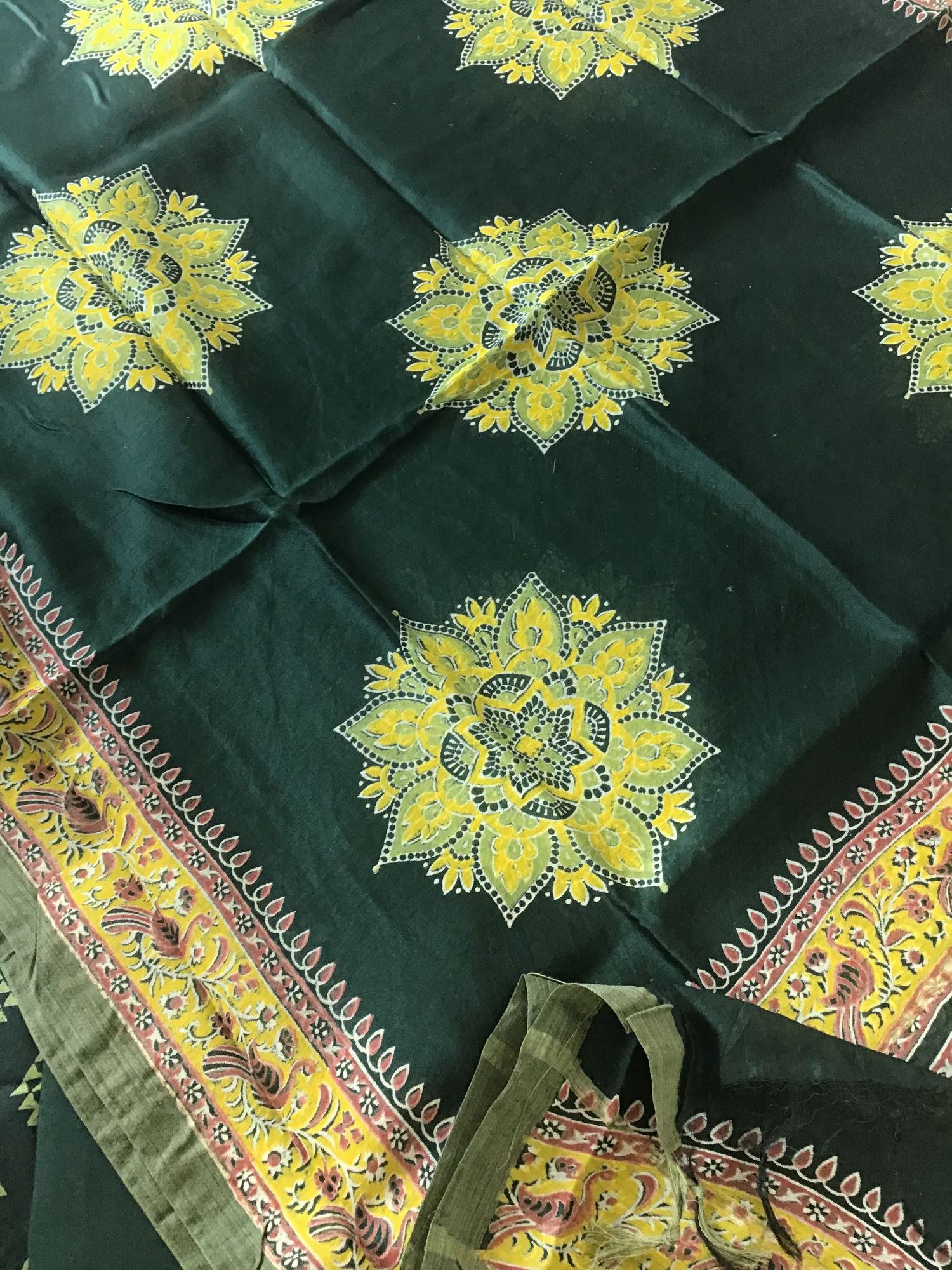 Pure Chanderi Printed Suit - Green