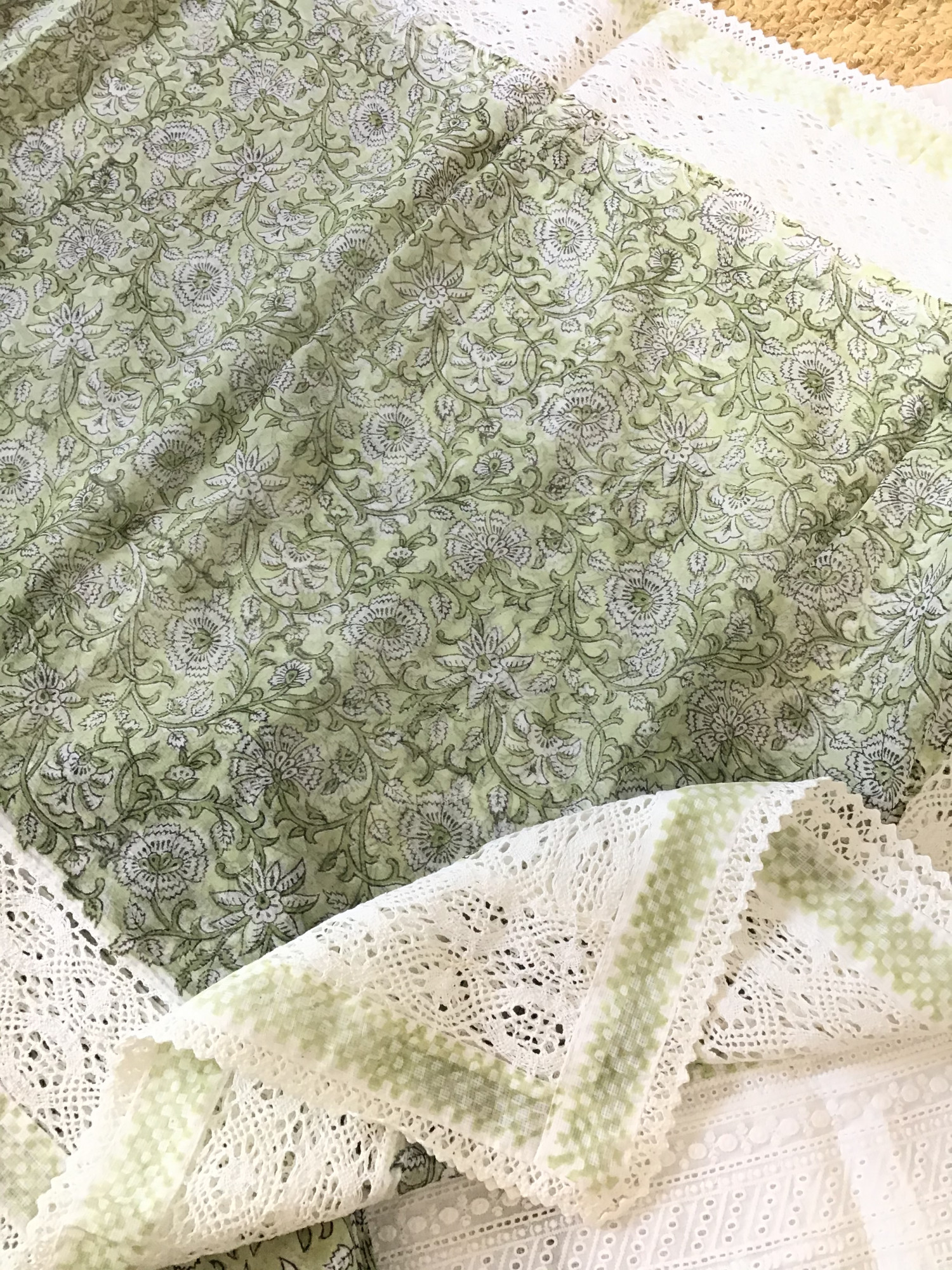 Pure Kota Cotton Printed Embroidered Suit - WhiteGreen