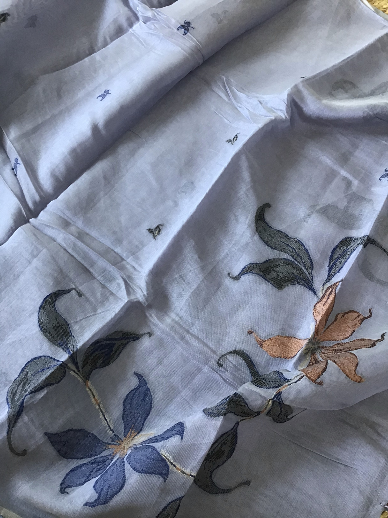 Soft Kora Chanderi Jamdani Weaved Embroidered Suit - Purple