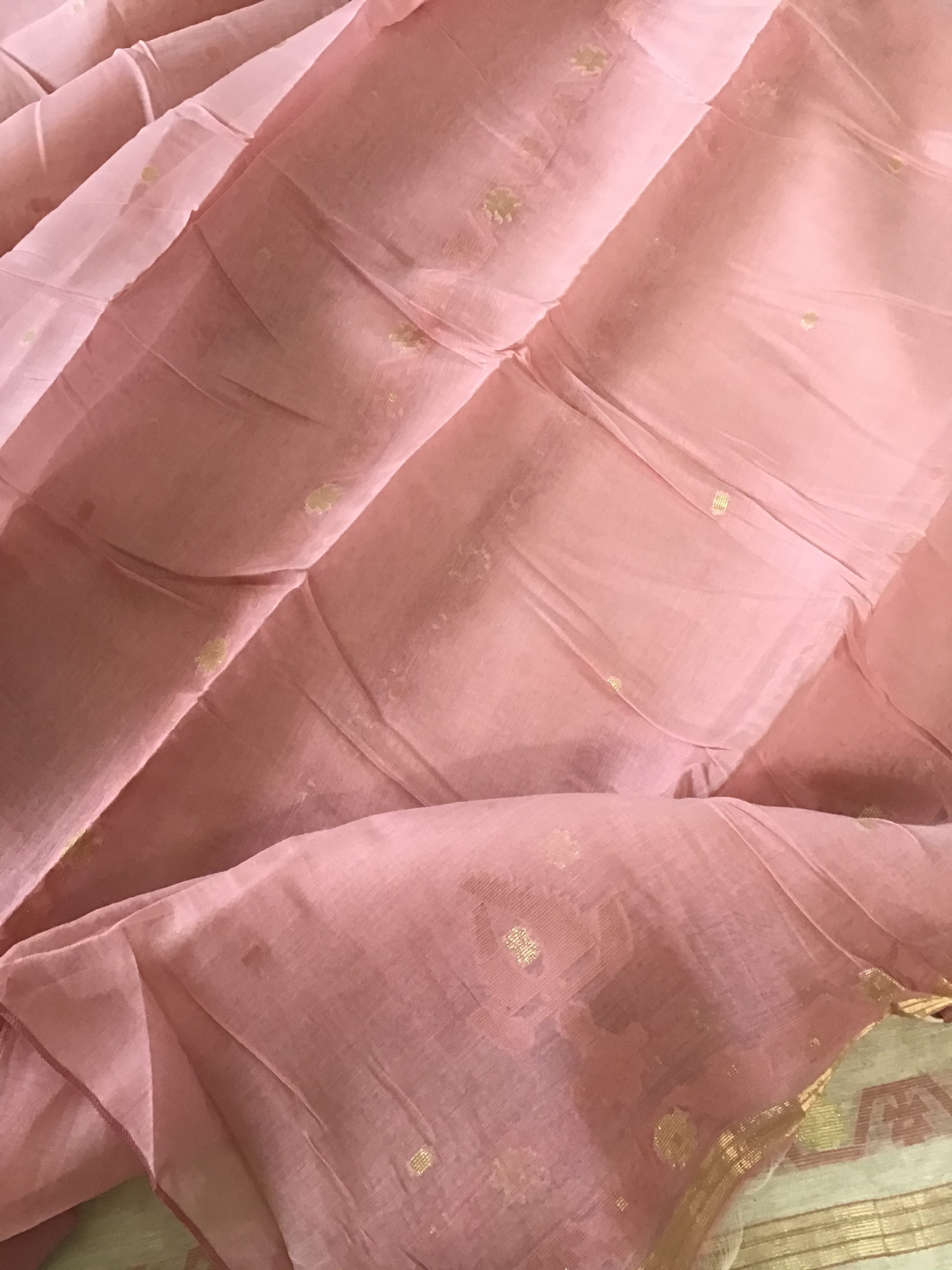 Soft Slub Chanderi Jamdani Weaved Embroidered Suit - Pink