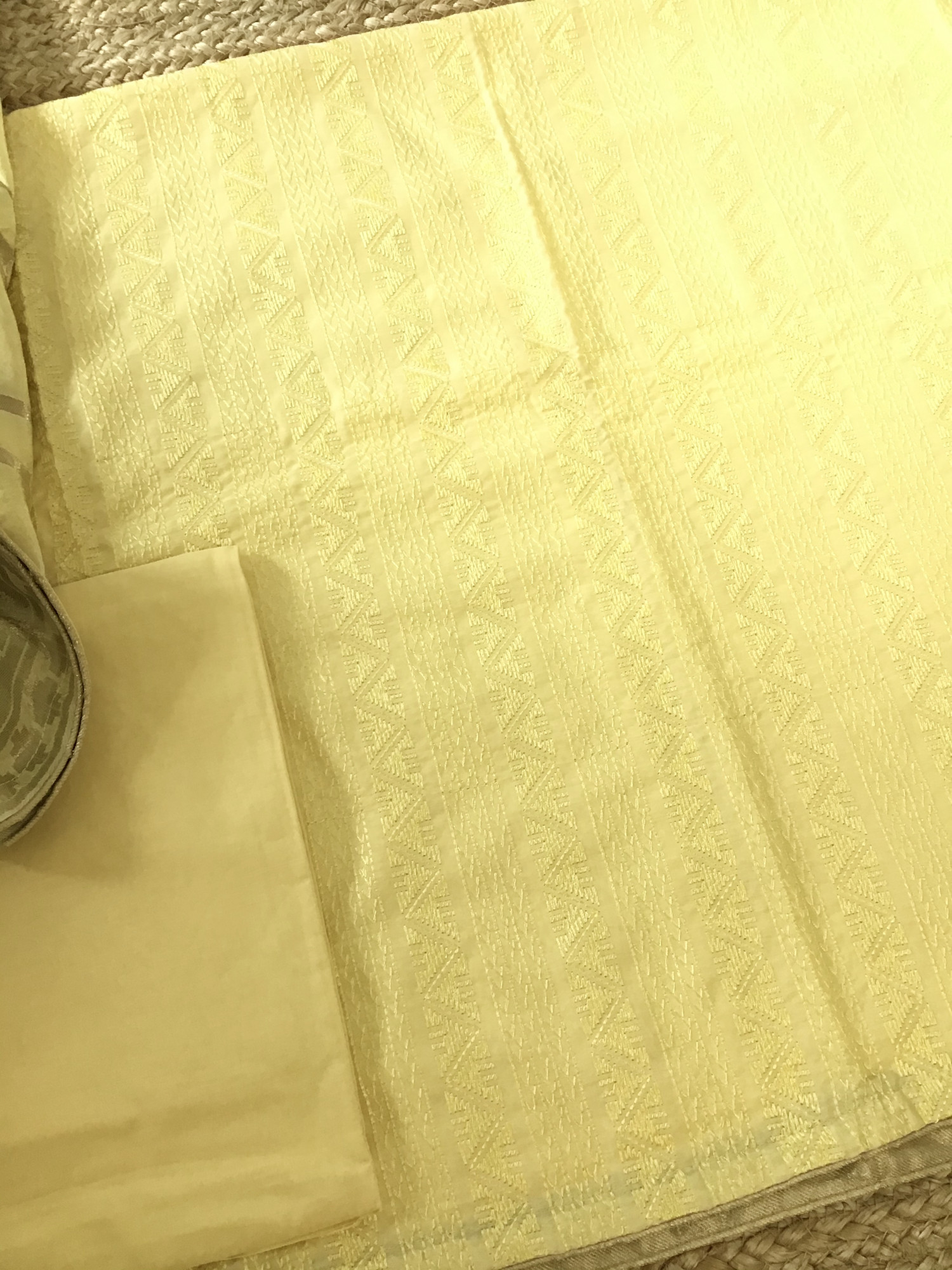 Pure Muslin Embroidered Suit - Yellow