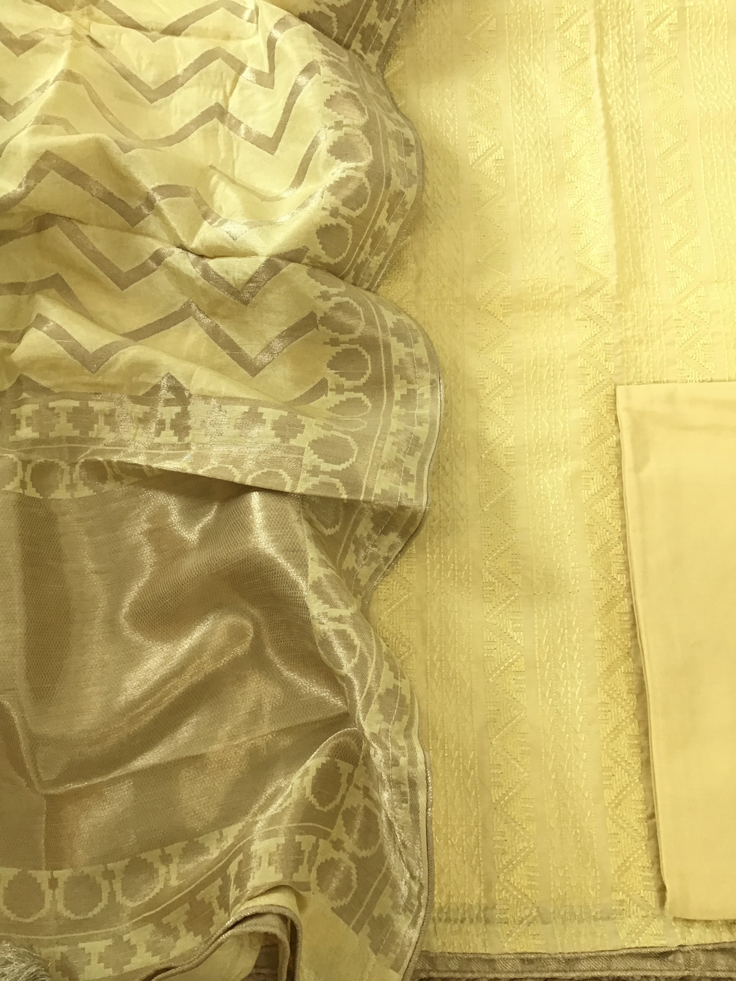 Pure Muslin Embroidered Suit - Yellow
