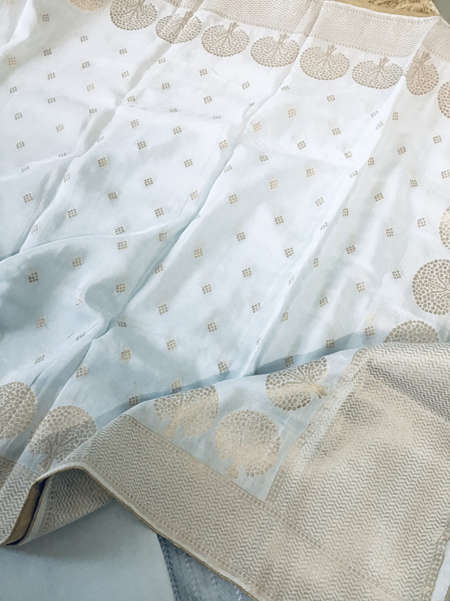 Pure Muslin Embroidered Suit - Grey