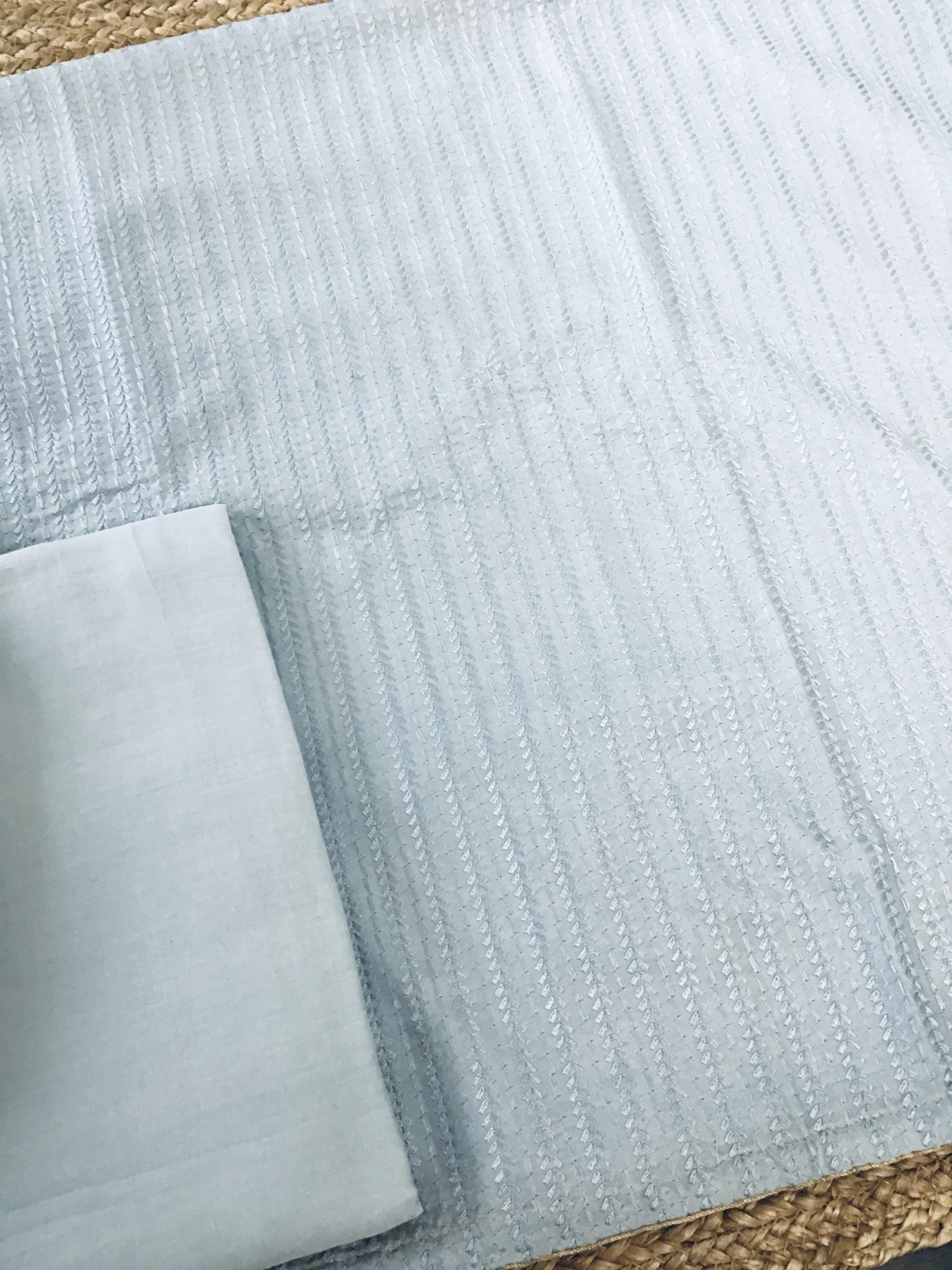 Pure Muslin Embroidered Suit - Grey