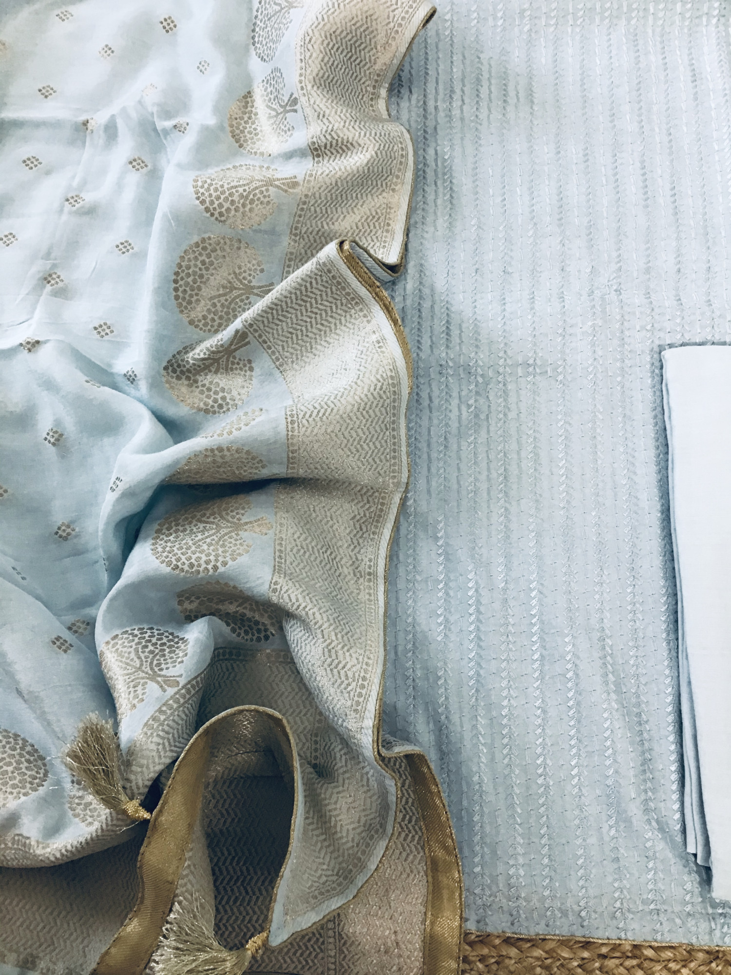 Pure Muslin Embroidered Suit - Grey