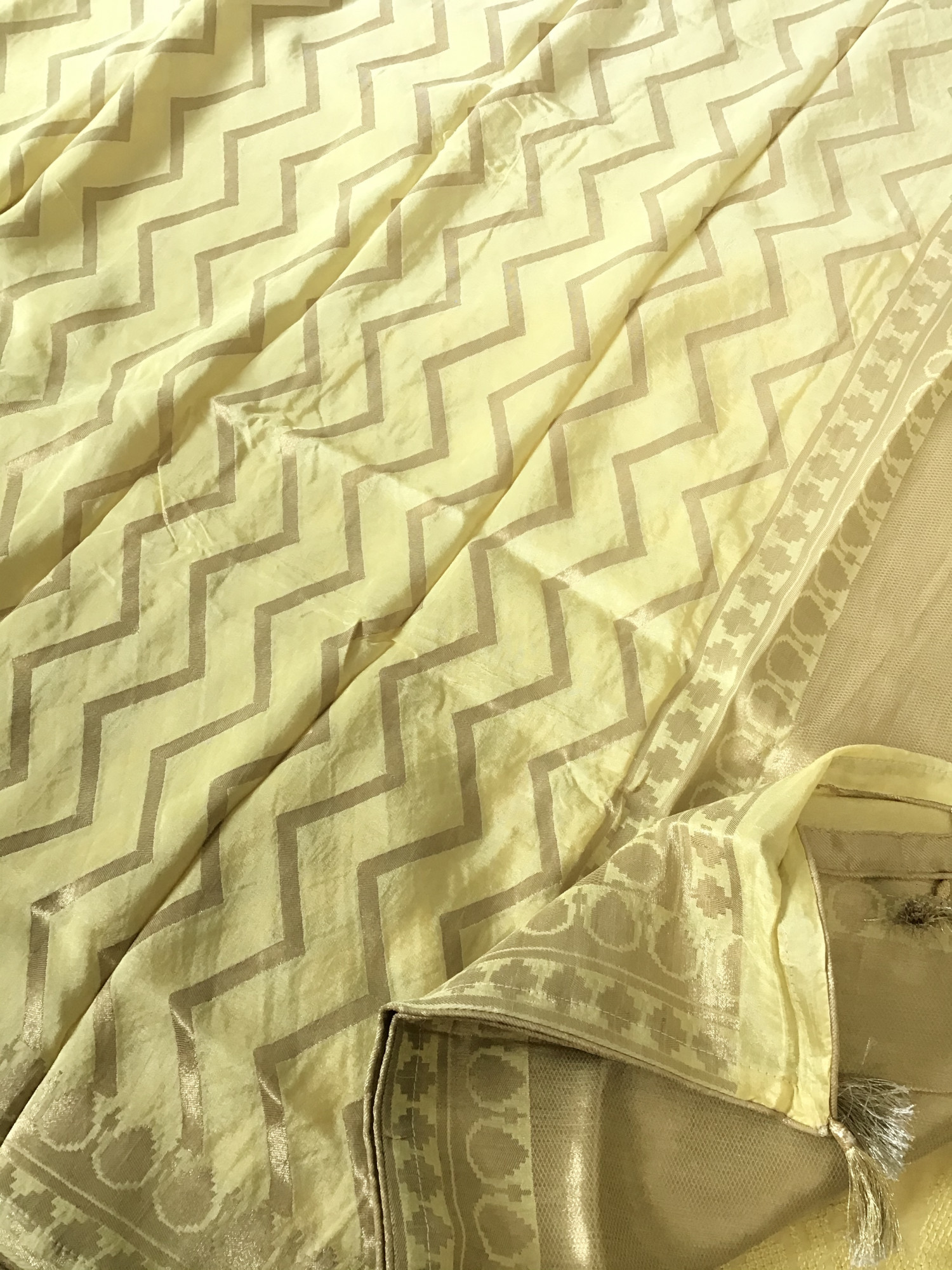 Pure Muslin Embroidered Suit - Yellow