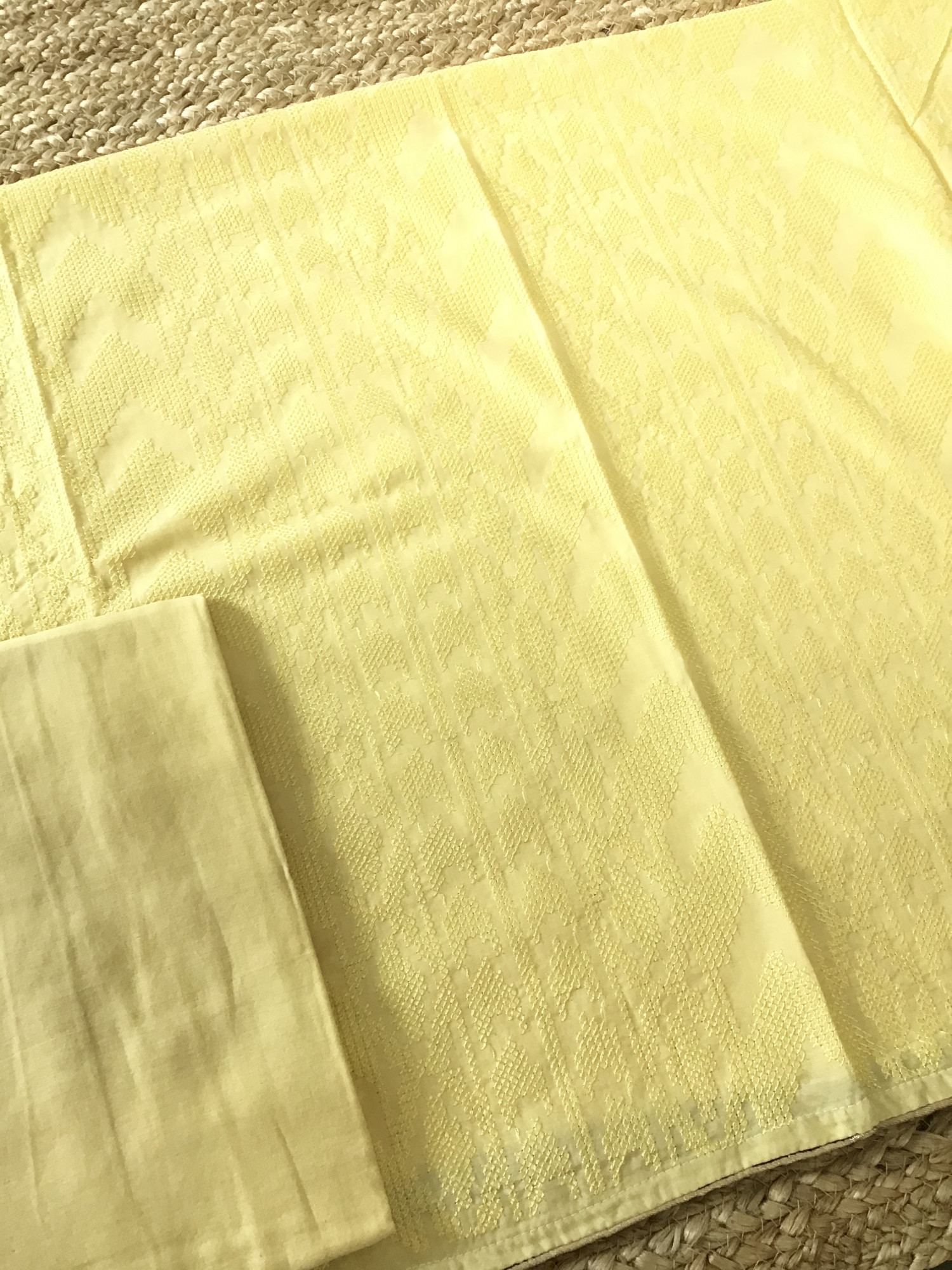 Pure Muslin Embroidered Suit - Yellow