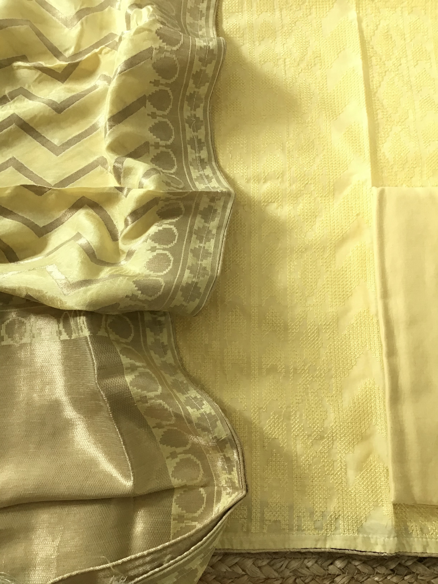 Pure Muslin Embroidered Suit - Yellow