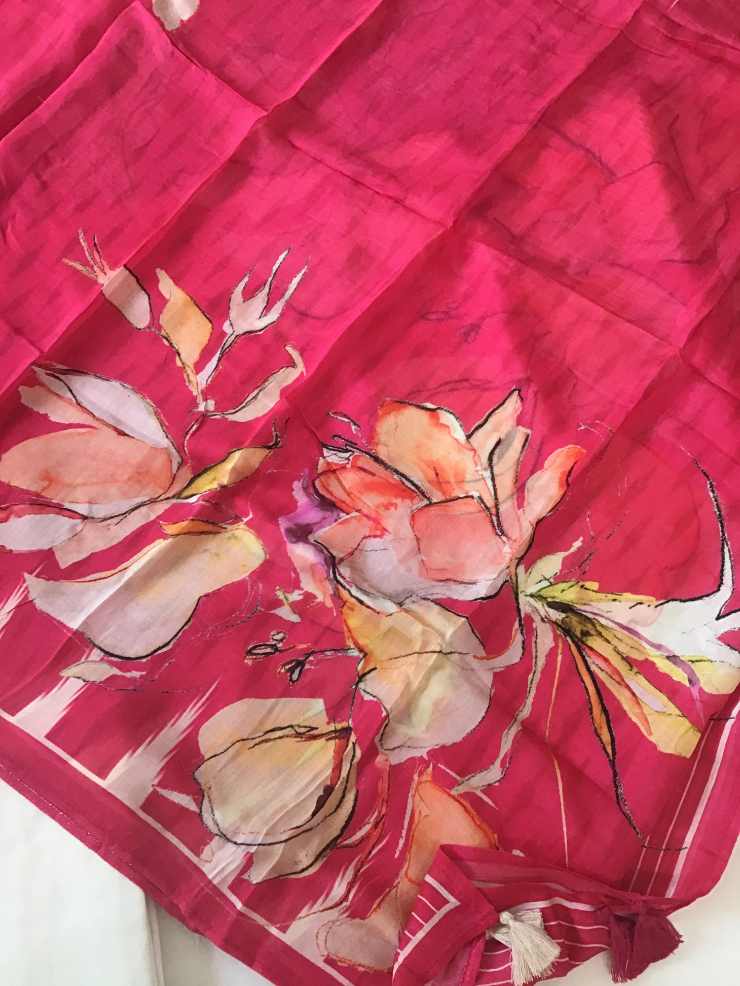 Pure Cotton Embroidered Suit - White