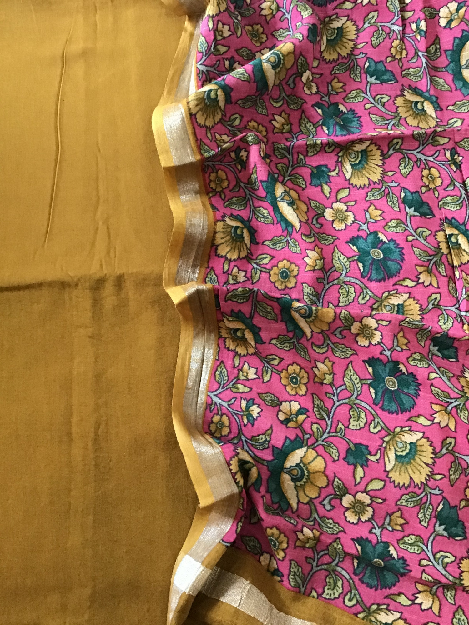 Pure Linen Jute Cotton Silk Suit - Yellow