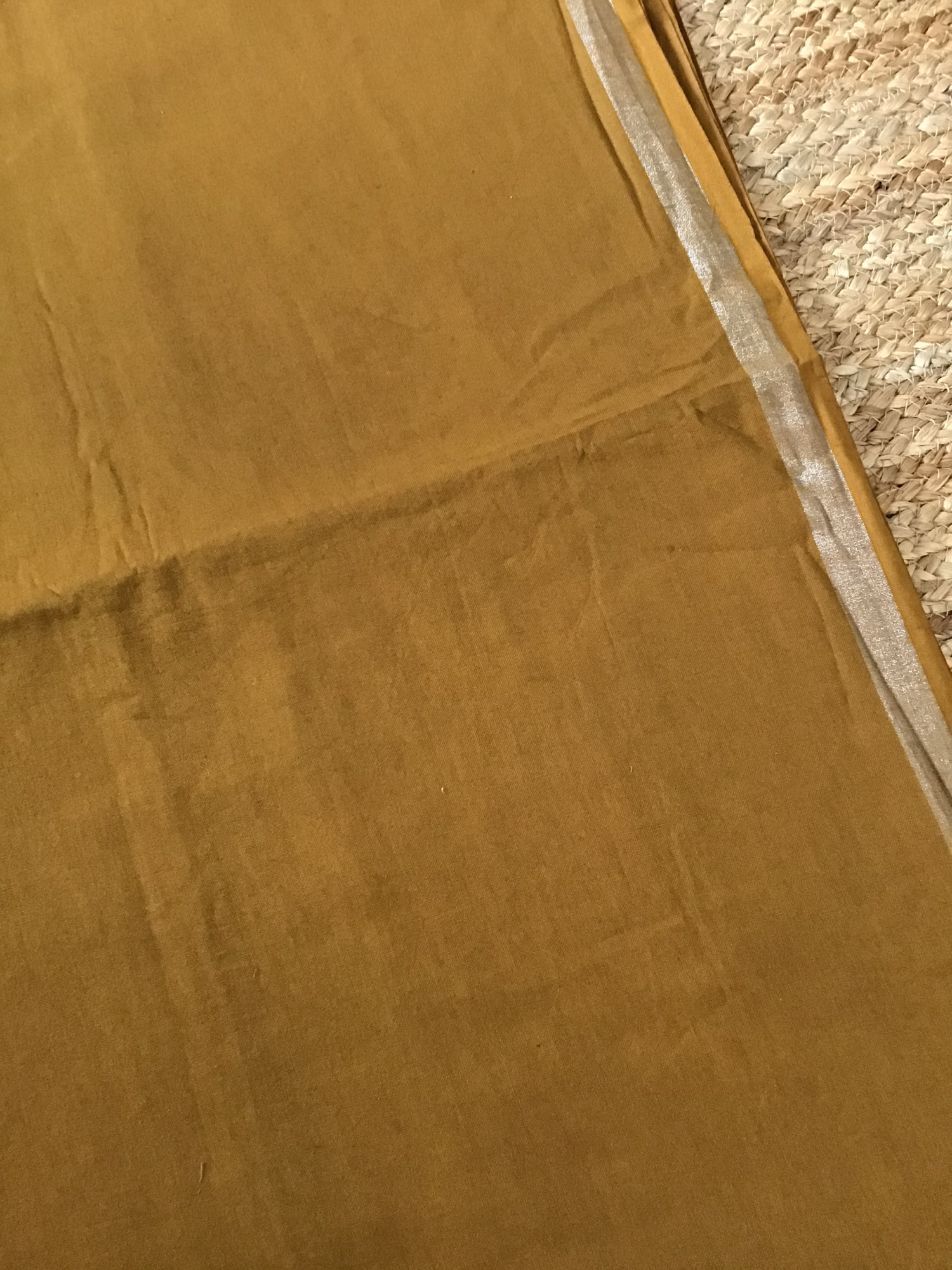 Pure Linen Jute Cotton Silk Suit - Yellow