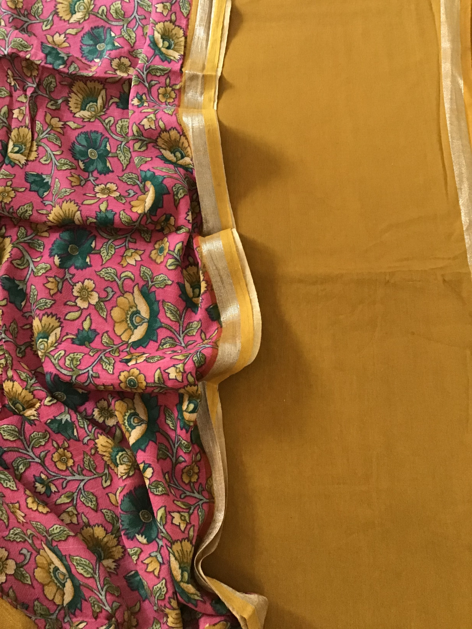 Pure Linen Jute Cotton Silk Suit - Yellow